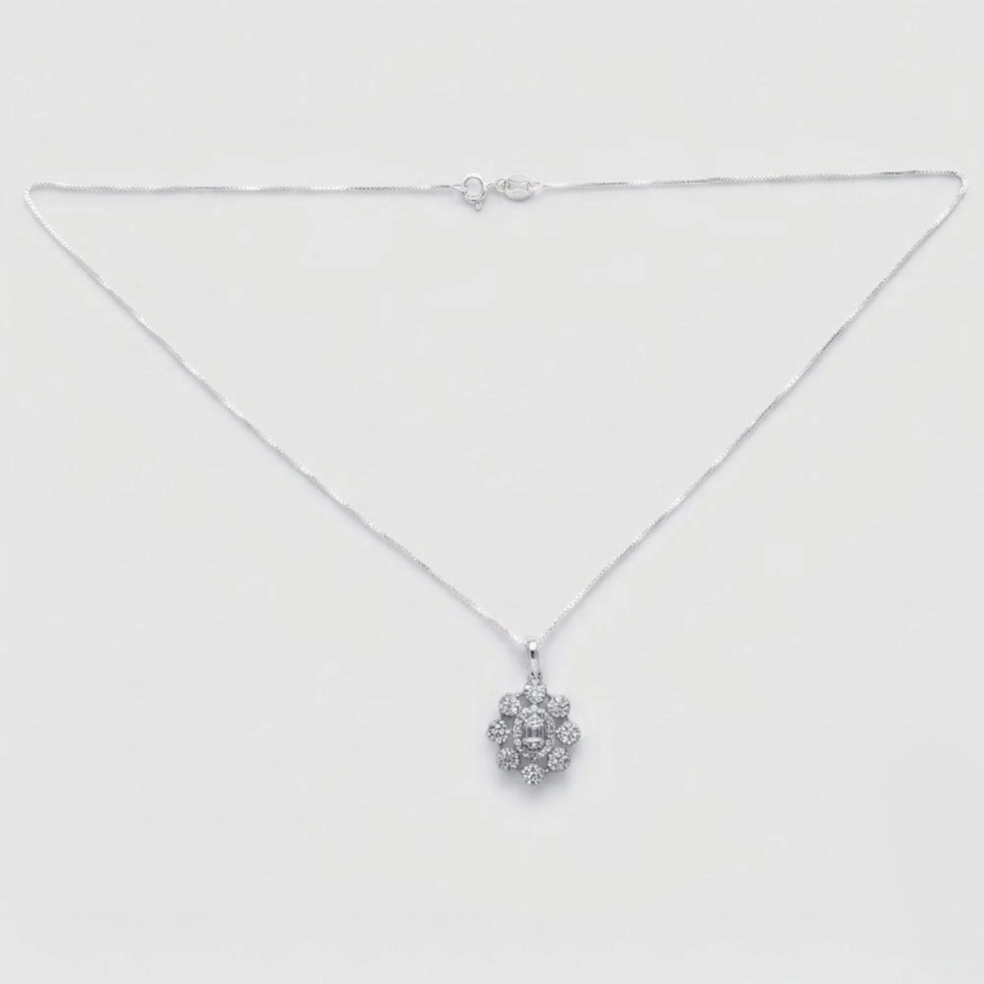 Silver Ornate Cluster Chain & Pendant - Image 4
