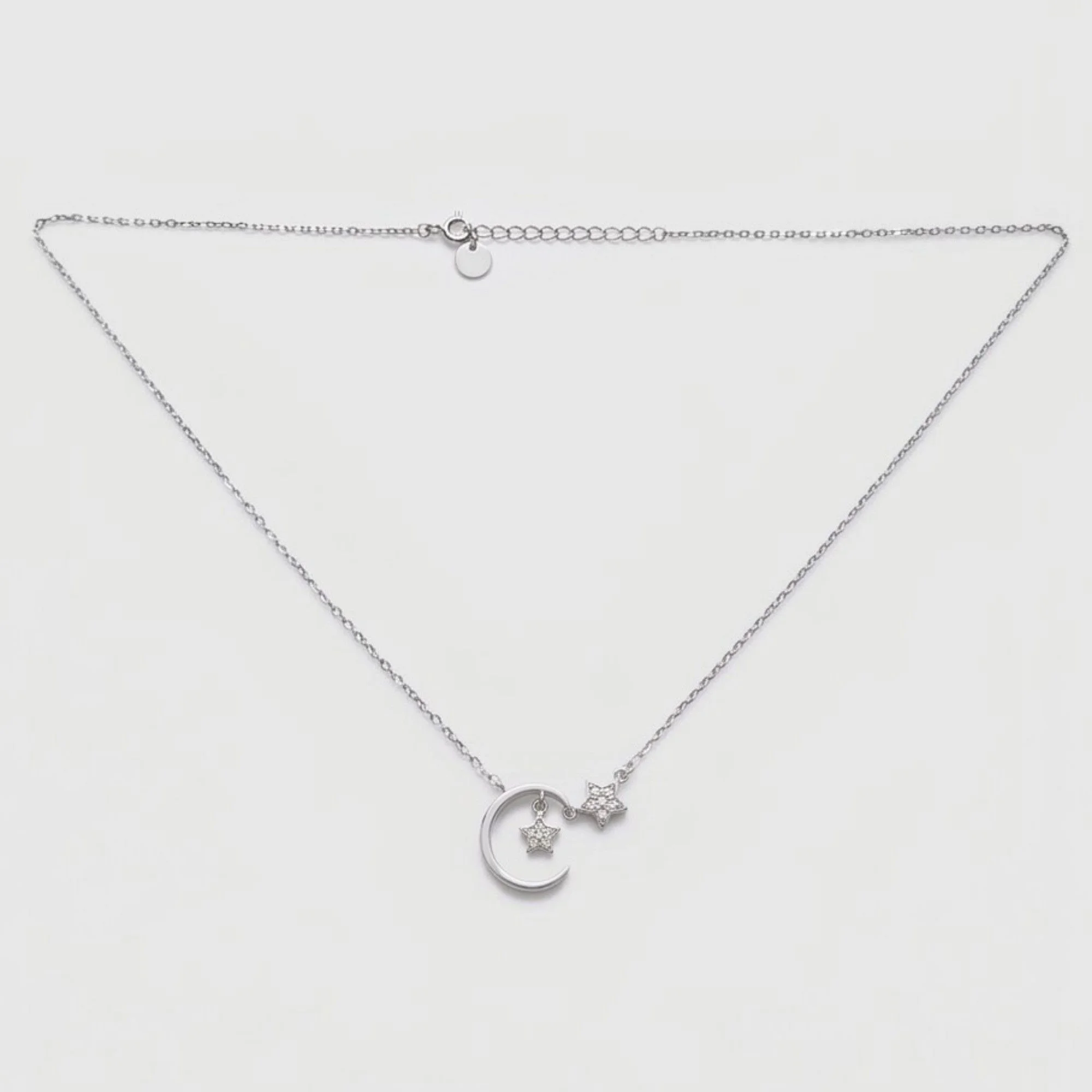 Silver Starlight Crescent Chain & Pendant - Image 4