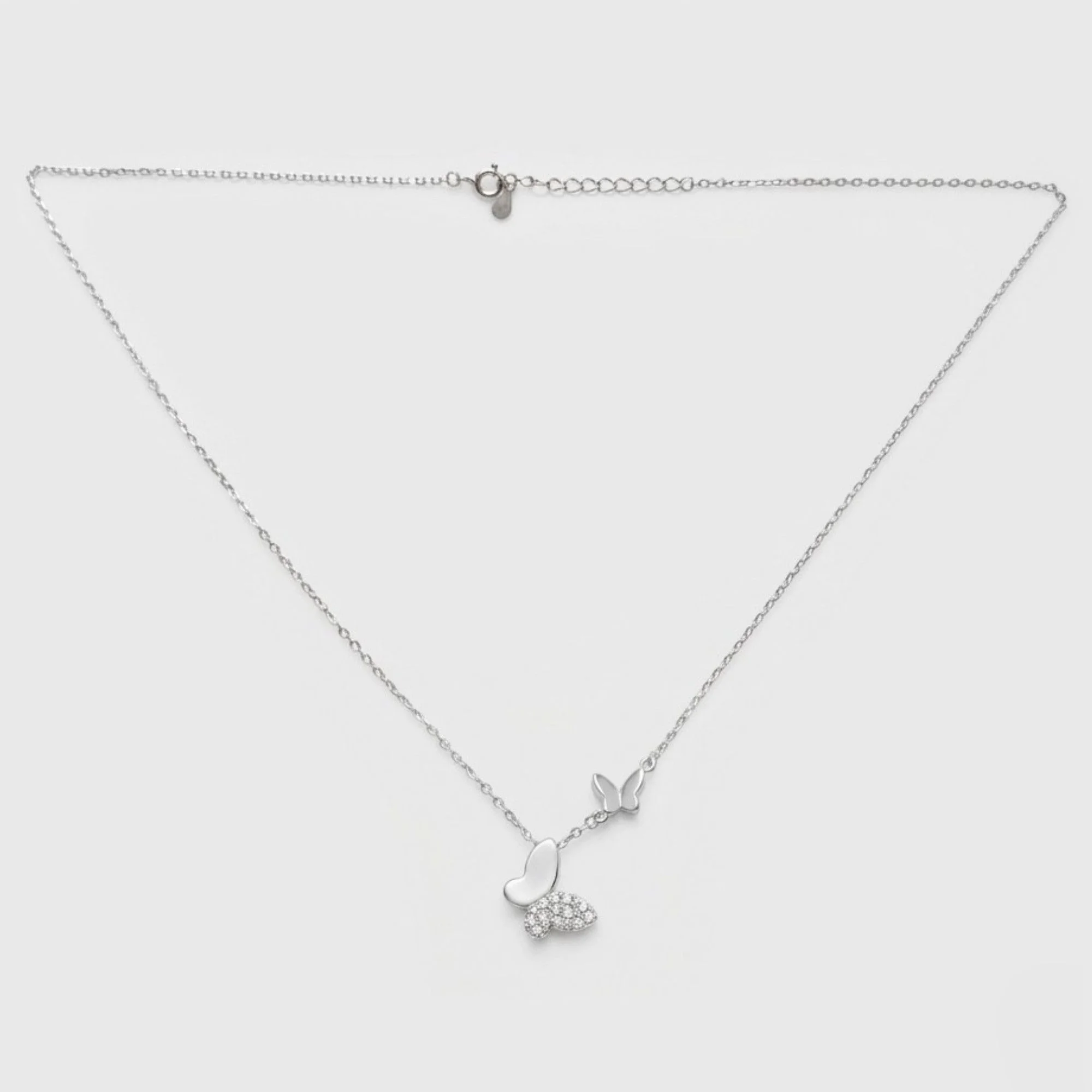Silver Fluttering Duo Butterfly Chain & Pendant - Image 4