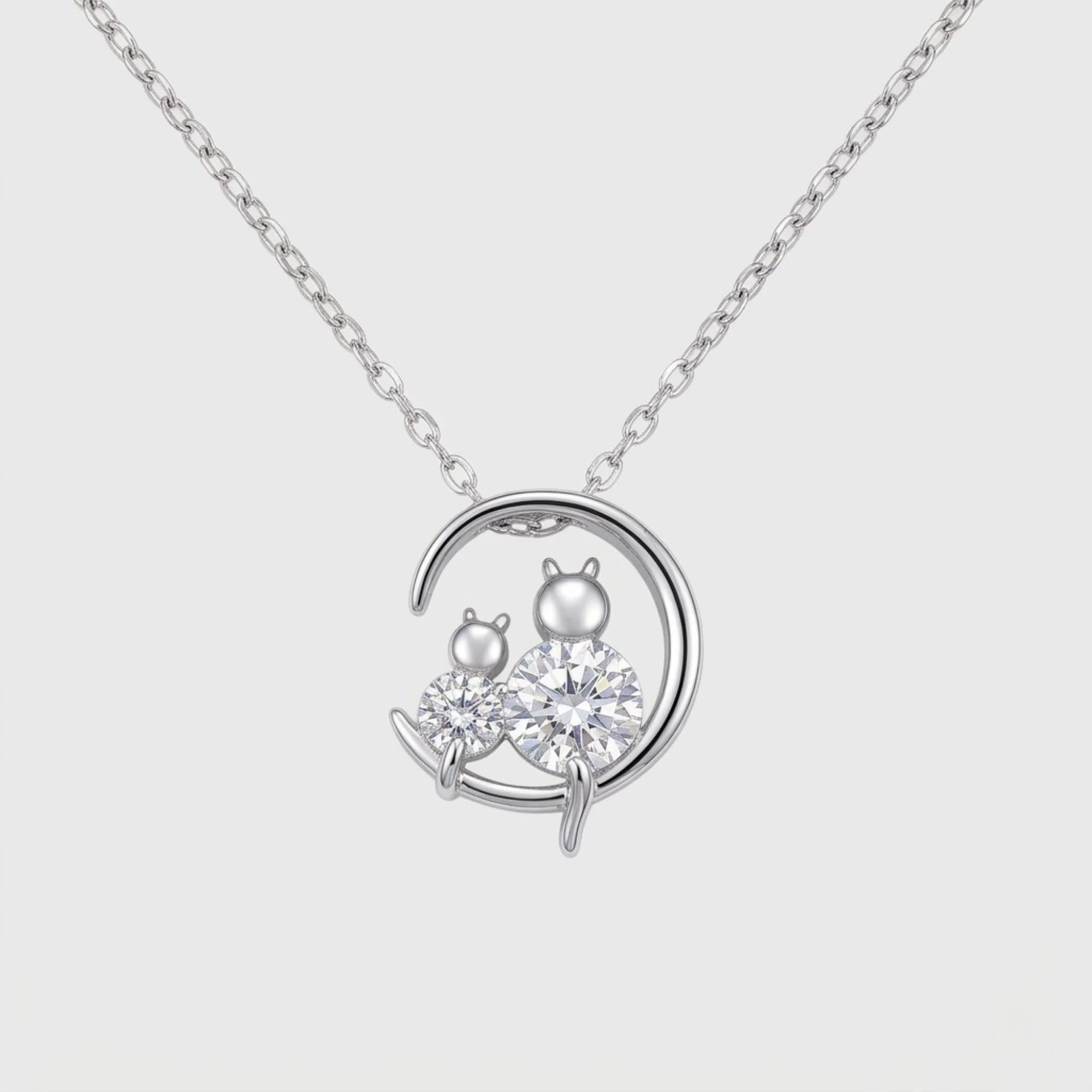 Silver Kitten Moonlight Chain & Pendant - Image 1