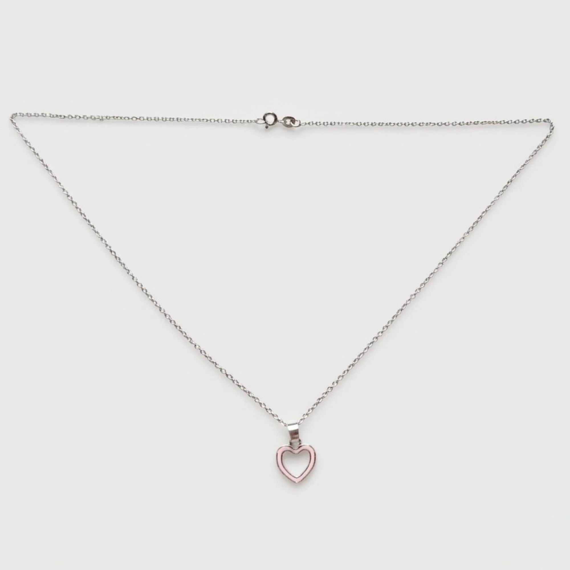Silver Blush Heart Chain & Pendant - Image 4
