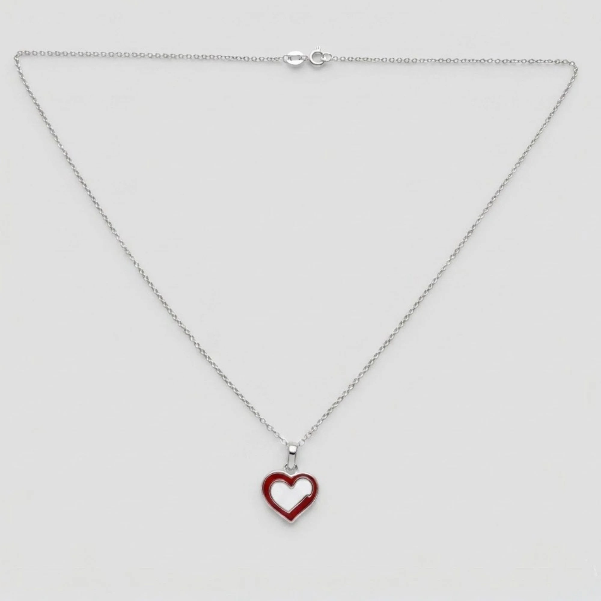Silver Bold Red Heart Chain & Pendant - Image 4