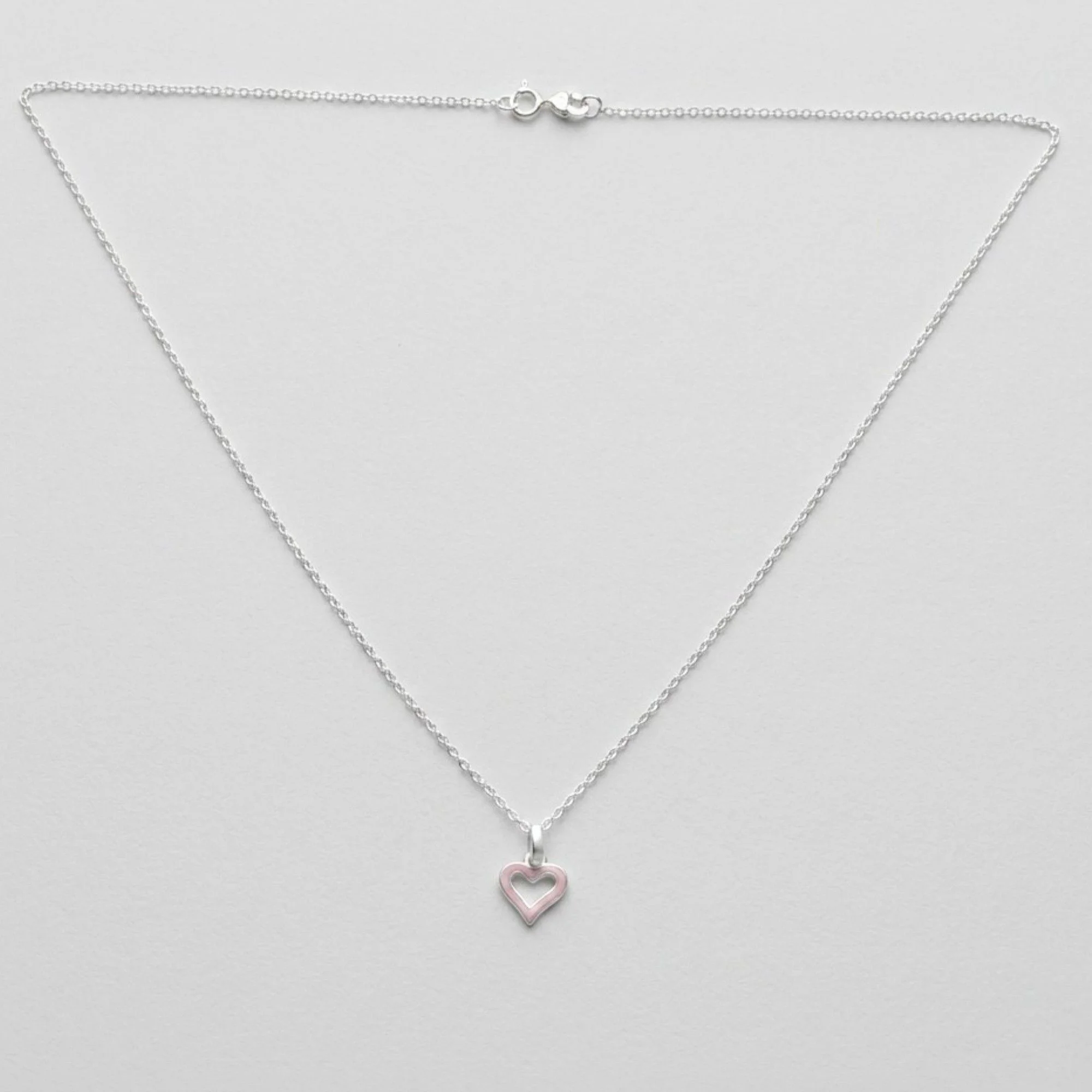 Silver Pink Heart Chain & Pendant - Image 4