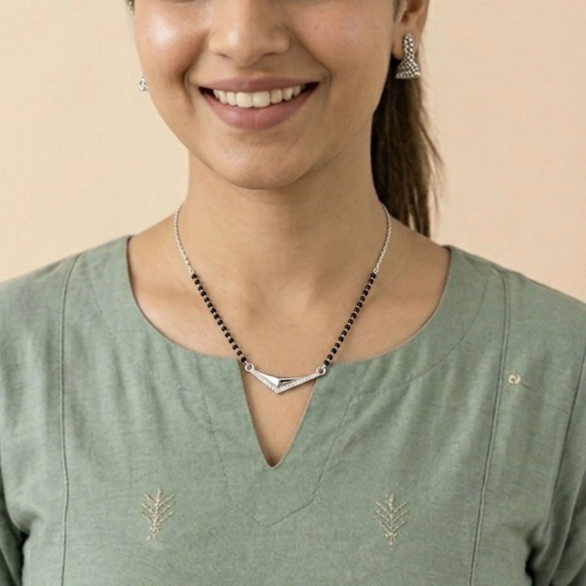 Silver V-Line Mangalsutra - 2