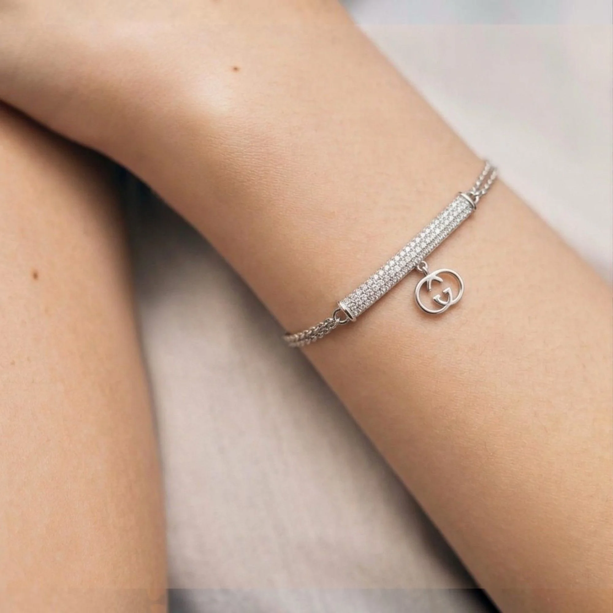 Silver Signature Logo Bar Bracelet - 2