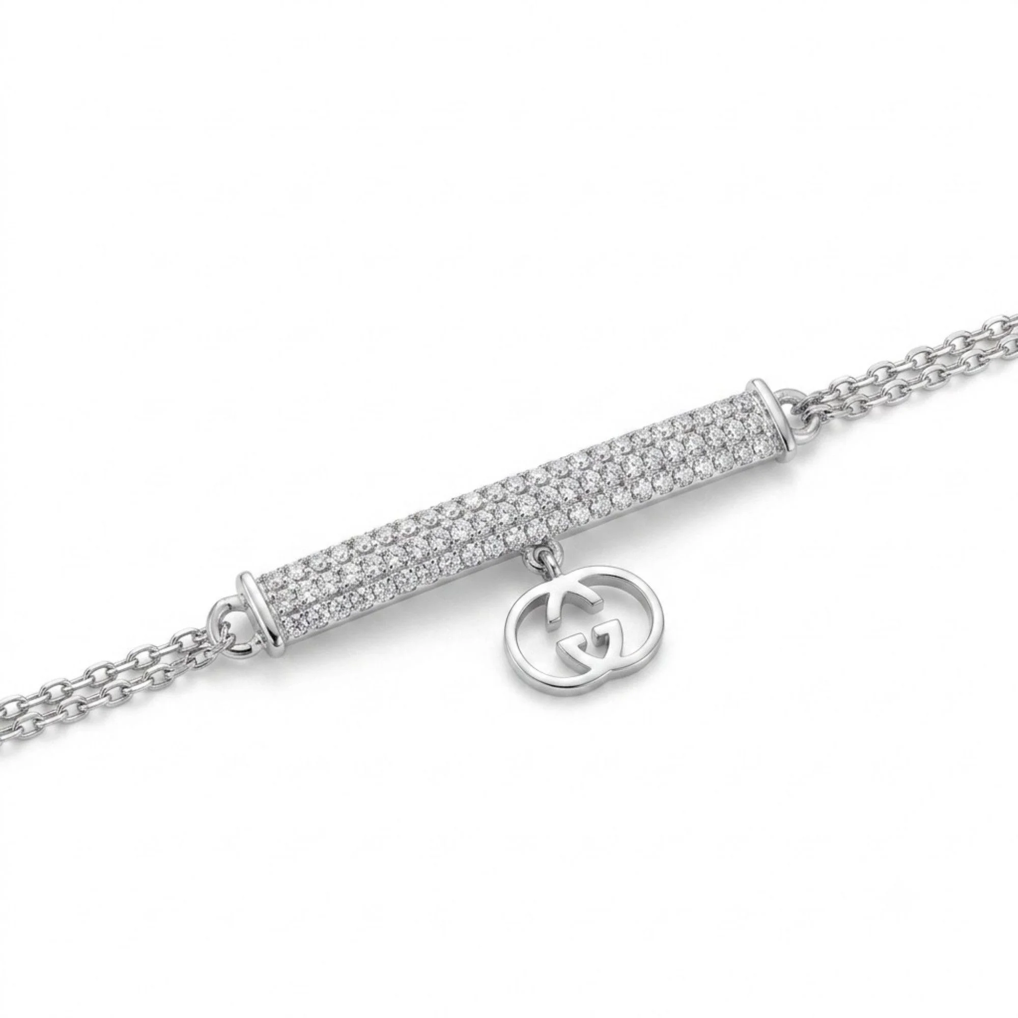 Silver Signature Logo Bar Bracelet - Image 3