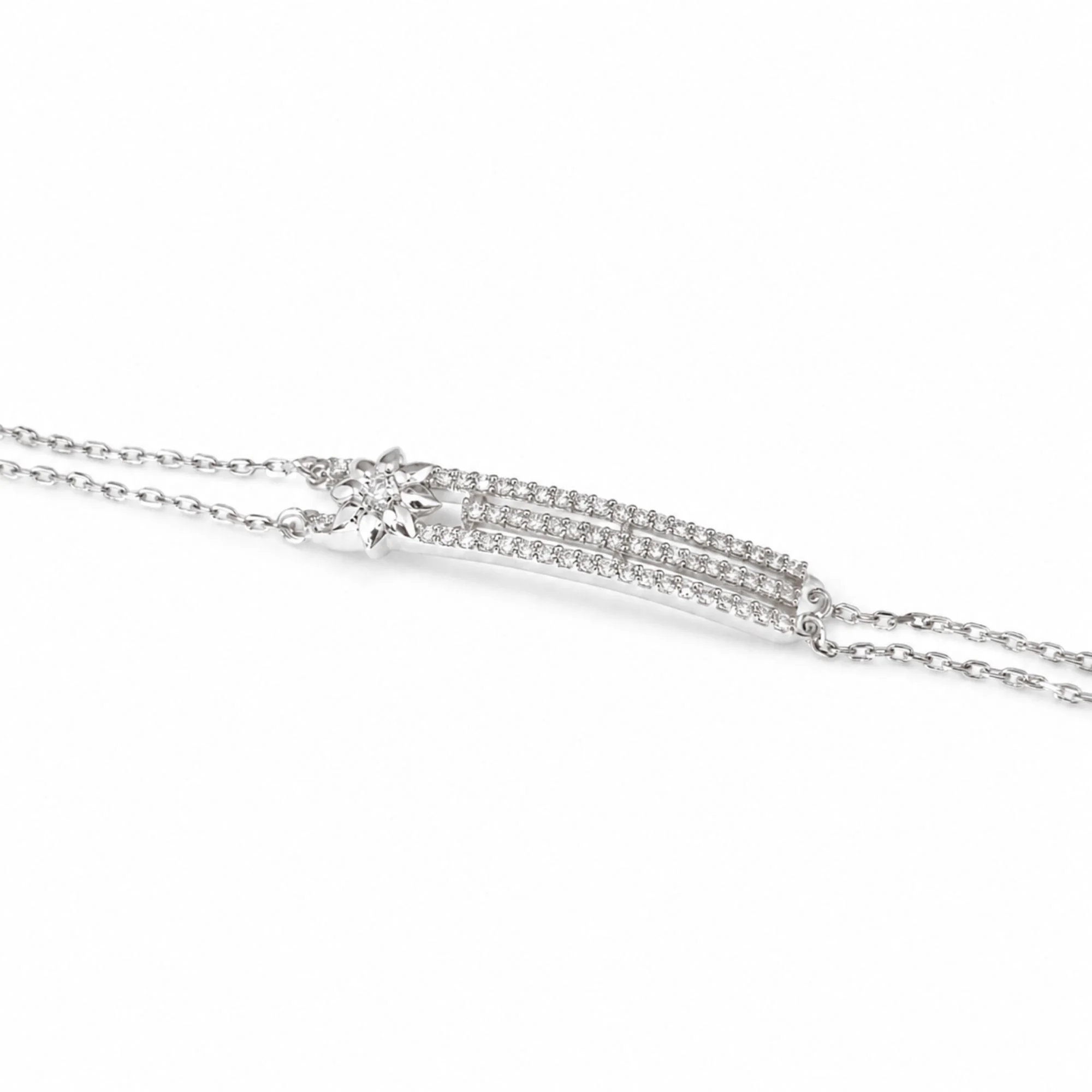 Silver Starry Bloom Link Bracelet - Image 3