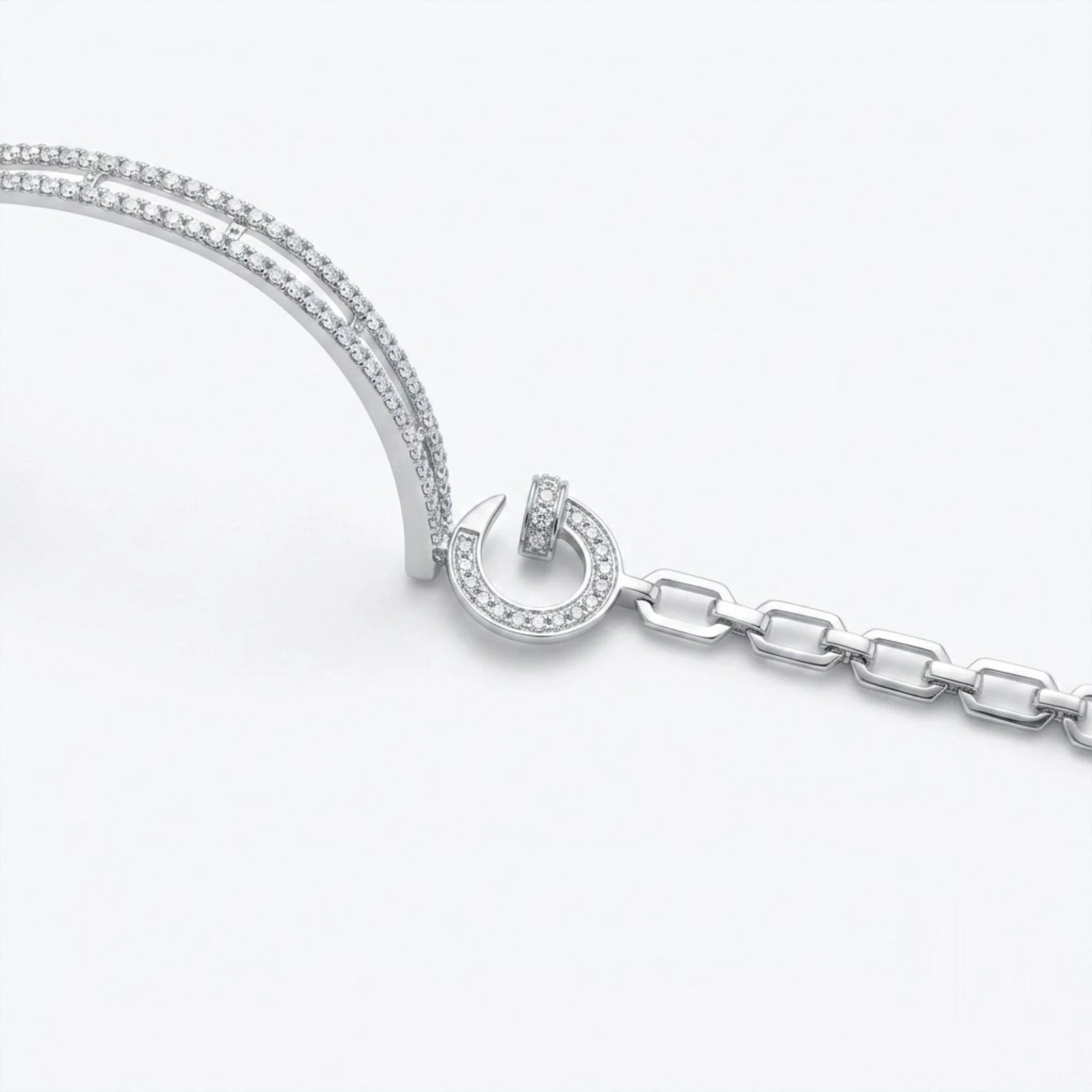 Silver Double Row Shimmer Bracelet - Image 3