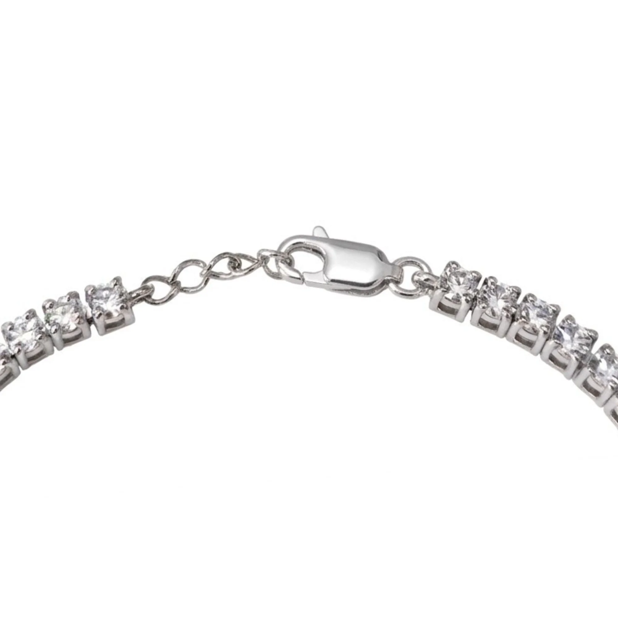Silver Peach Halo Tennis Bracelet - Image 4
