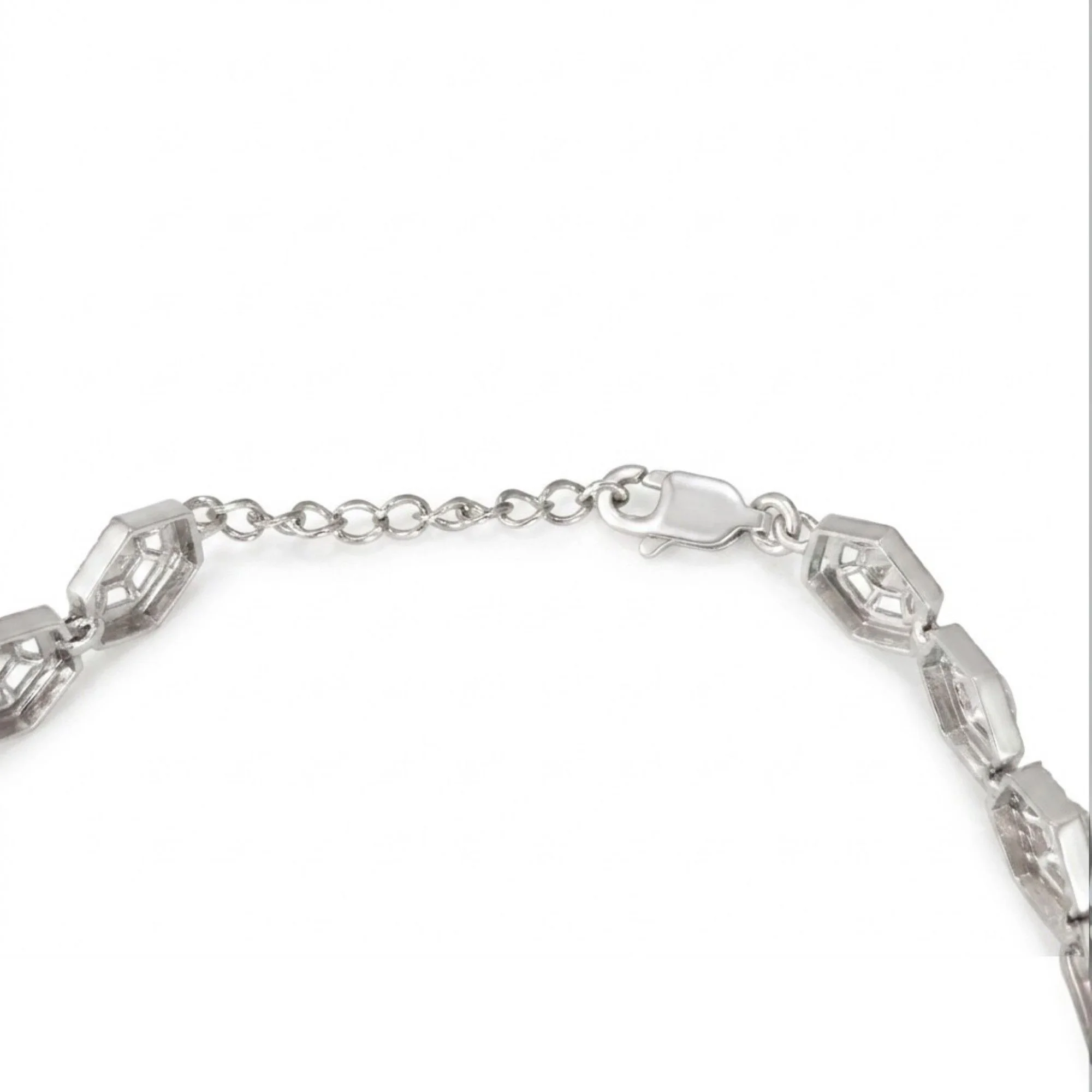 Silver Hexagon Star Link Bracelet - Image 4