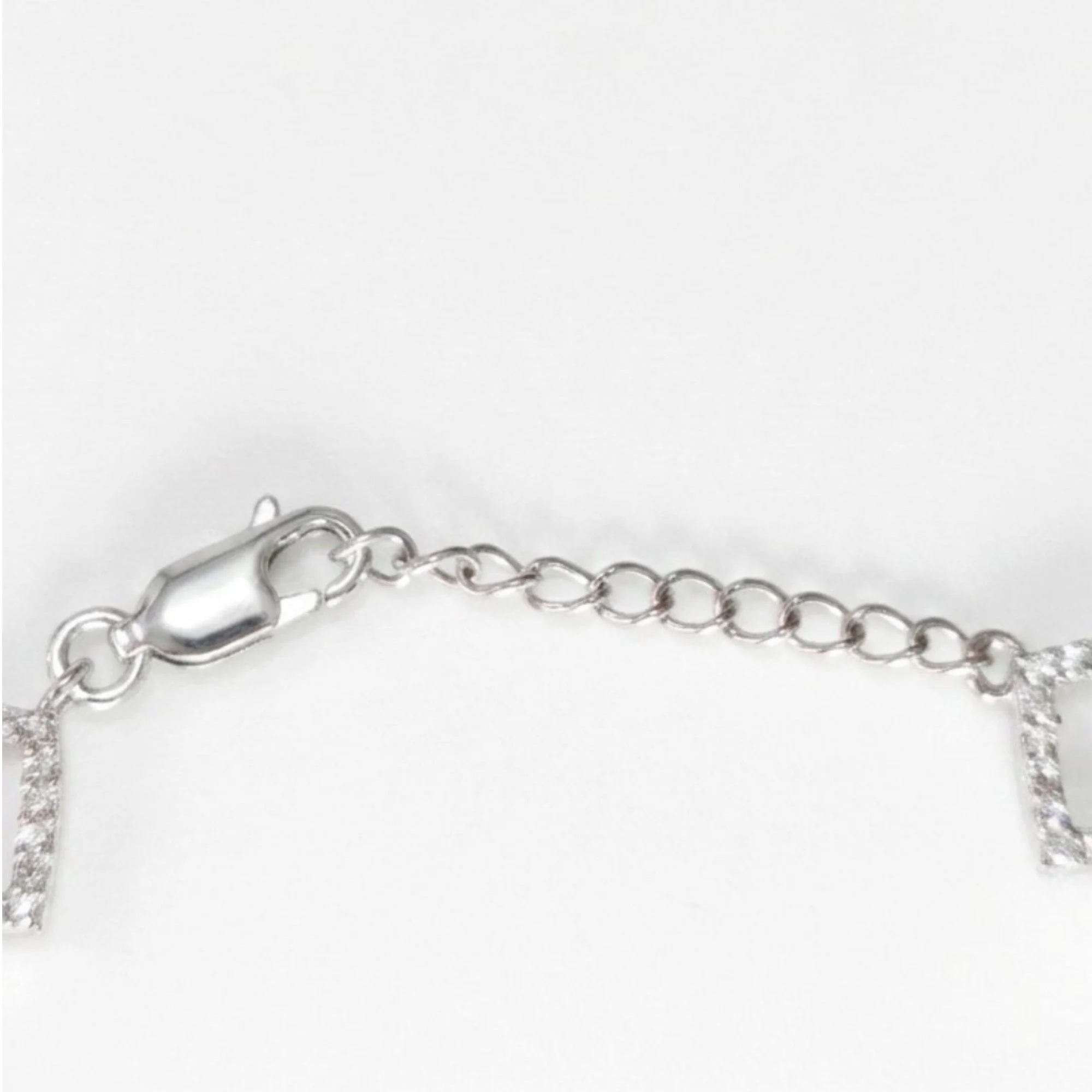 Silver Square Crystal Link Bracelet - Image 4