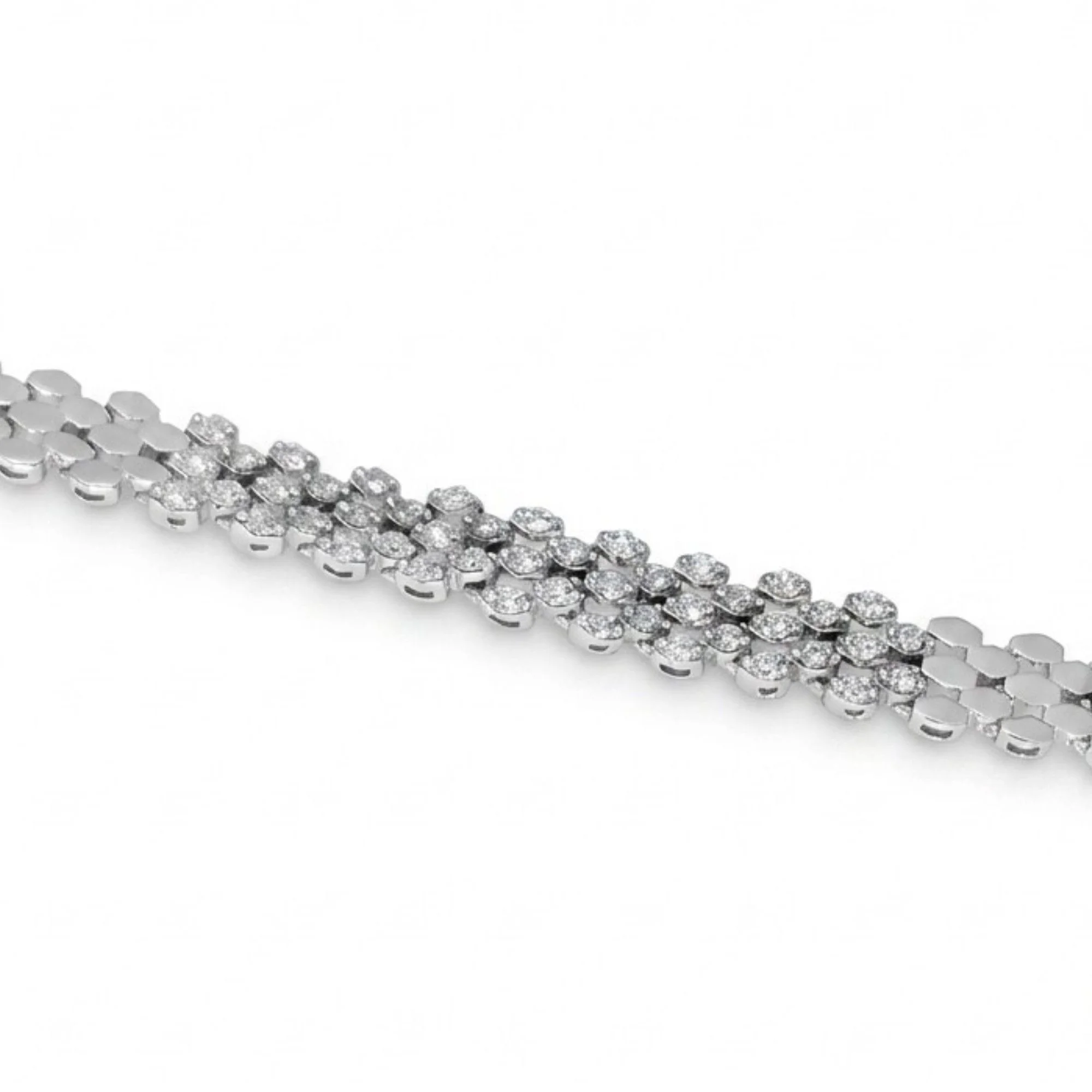 Silver Triple Row Sparkle Bracelet - Image 3