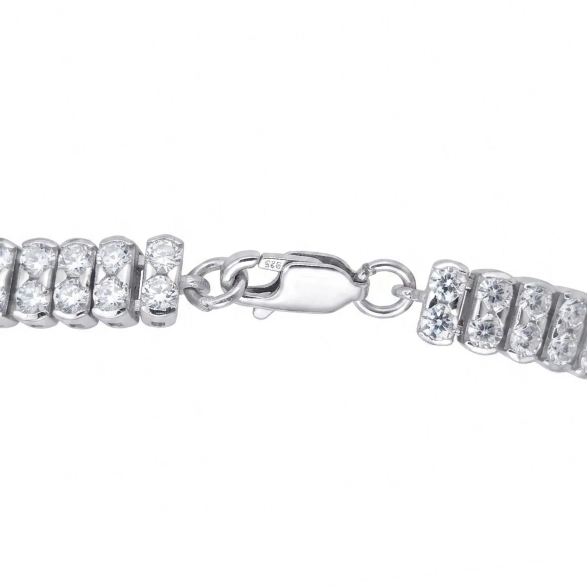Silver Double Row Tennis Bracelet - Image 4