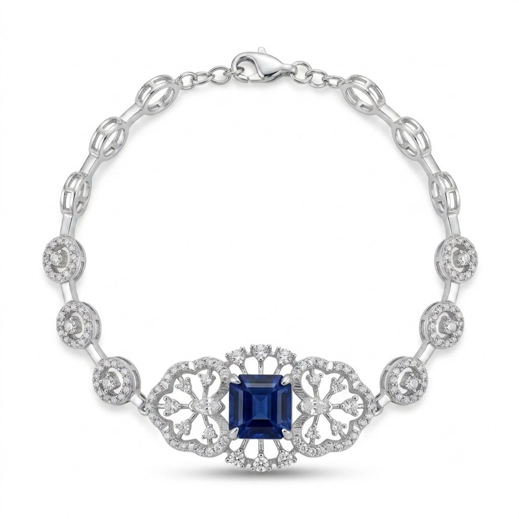 Silver Royal Sapphire Elegance Bracelet - Image 1