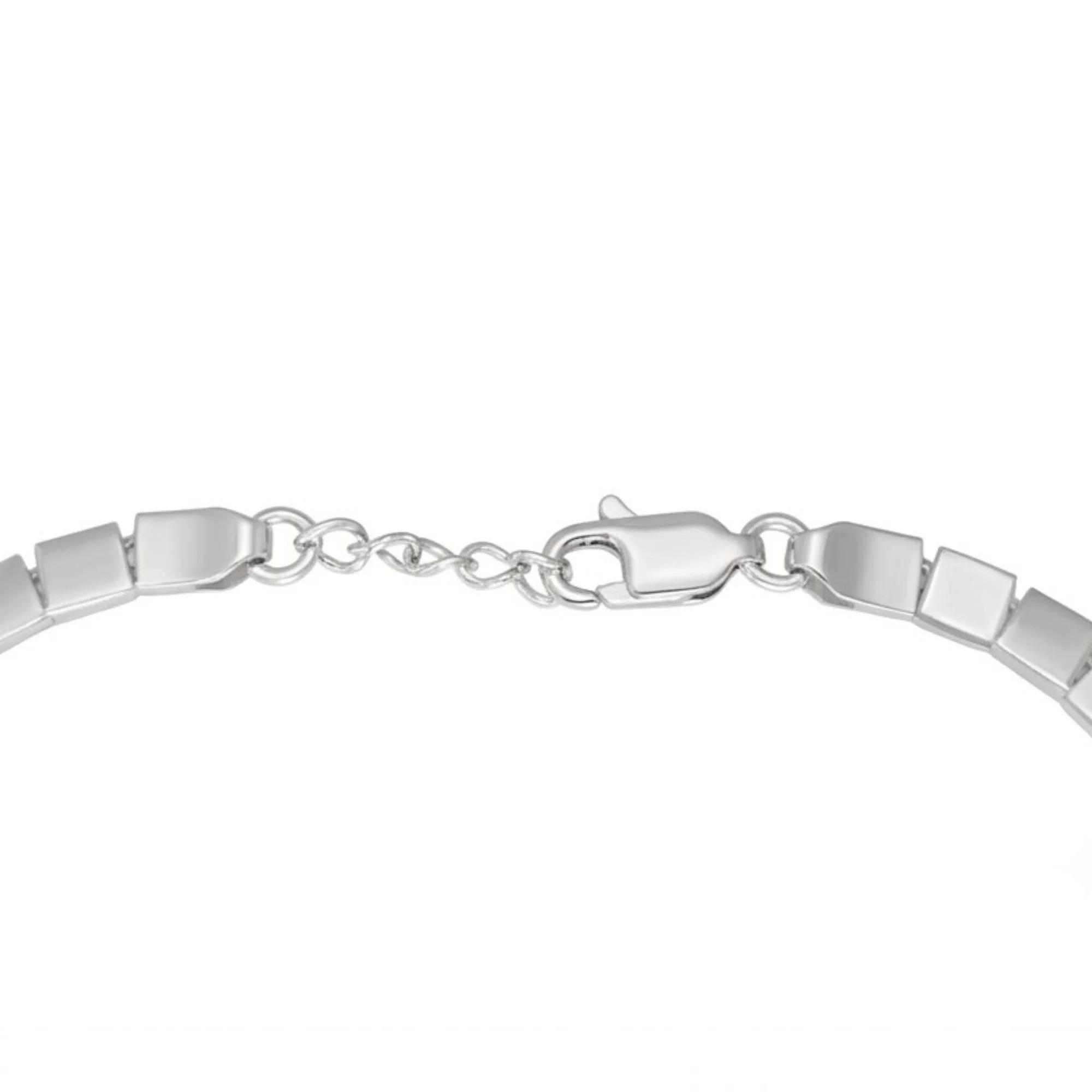 Silver Ruby Square Halo Bracelet - Image 4