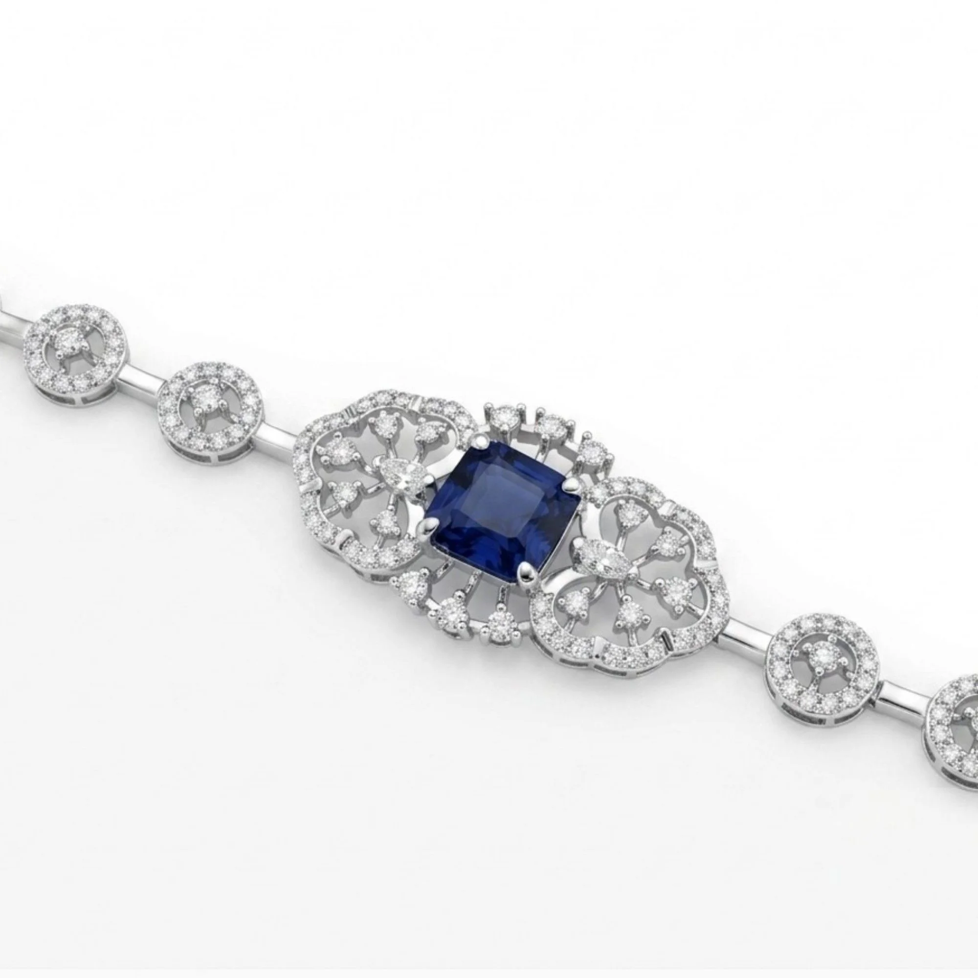 Silver Royal Sapphire Elegance Bracelet - Image 3