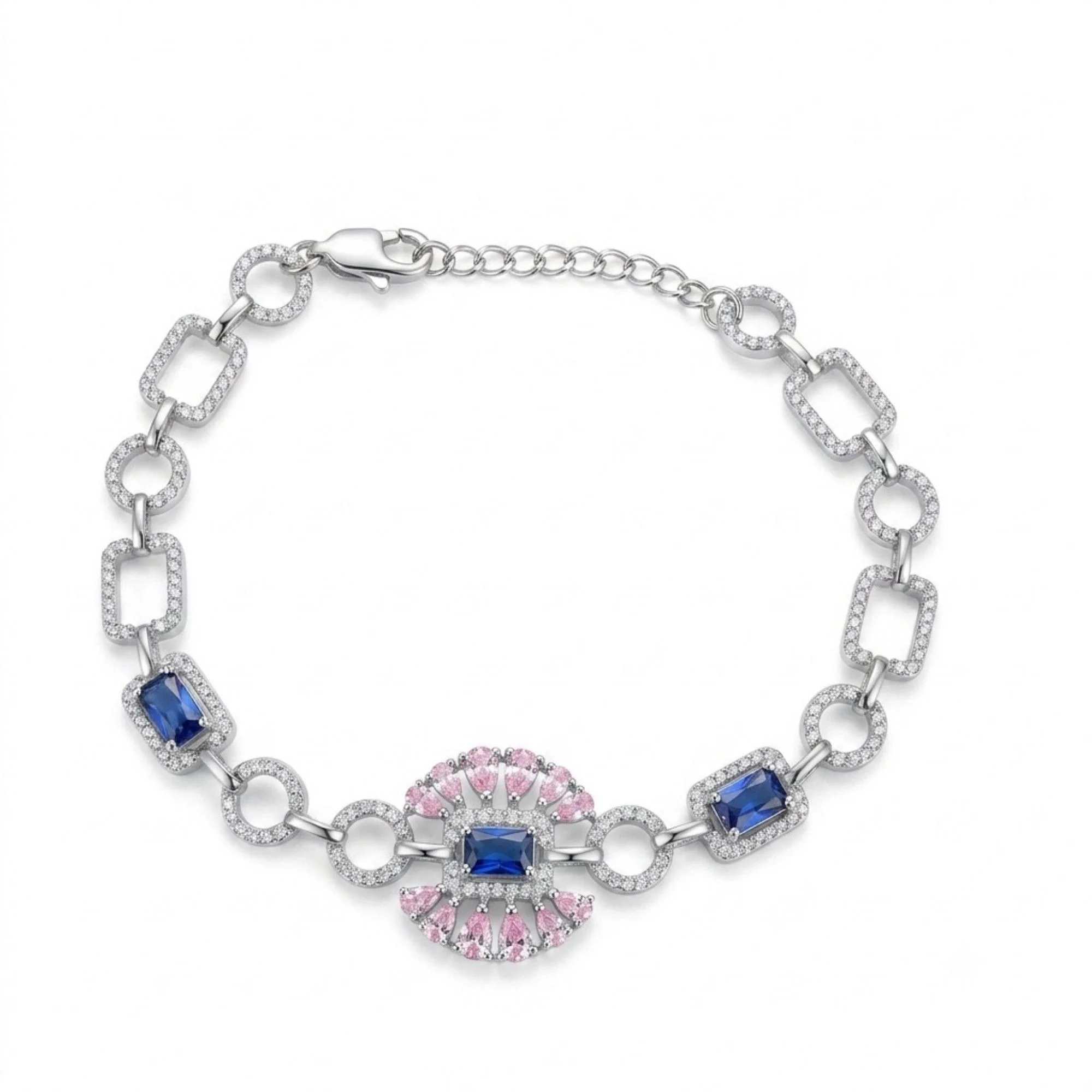 Silver Sapphire Pink Radiance Bracelet - Image 1