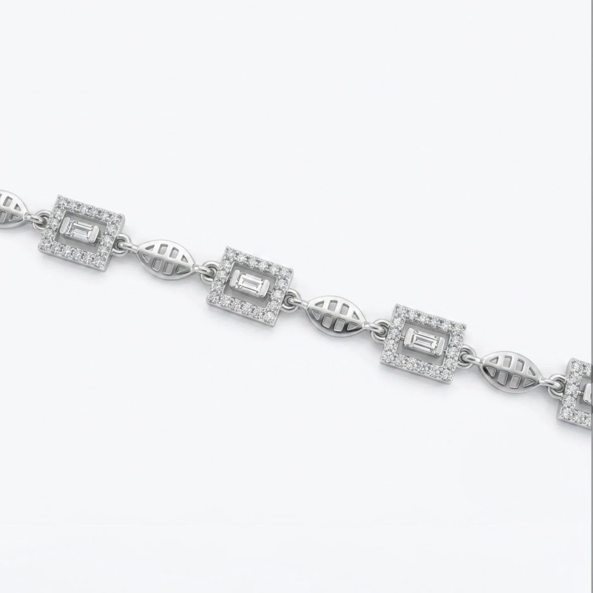 Silver Art Deco Sparkle Bracelet - Image 3