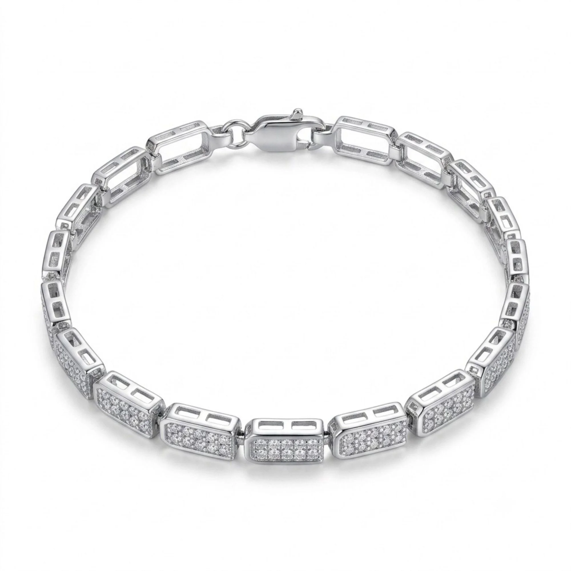 Silver Stellar Bar Link Bracelet - Image 1