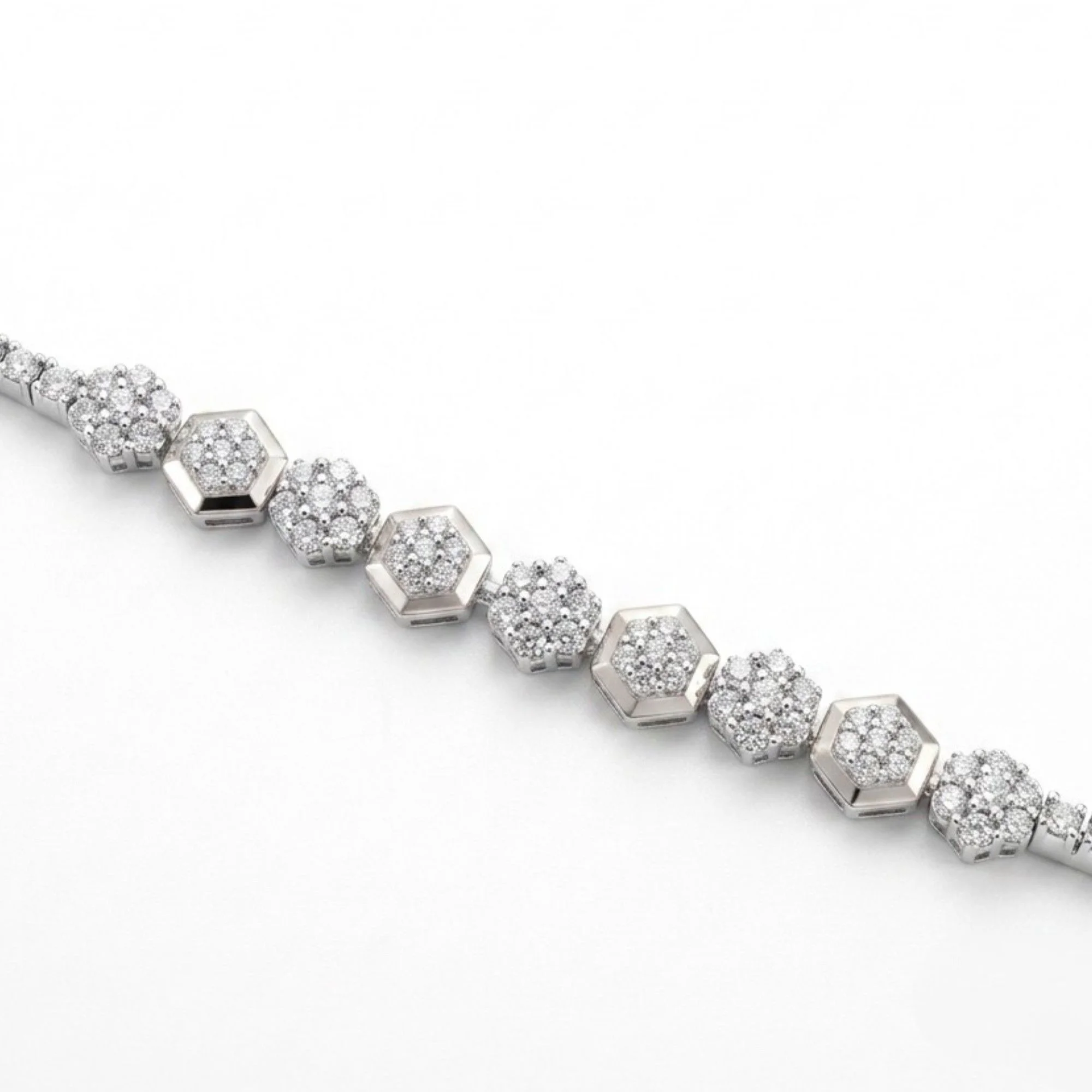 Silver Modern Hexagon Shimmer Bracelet - Image 3