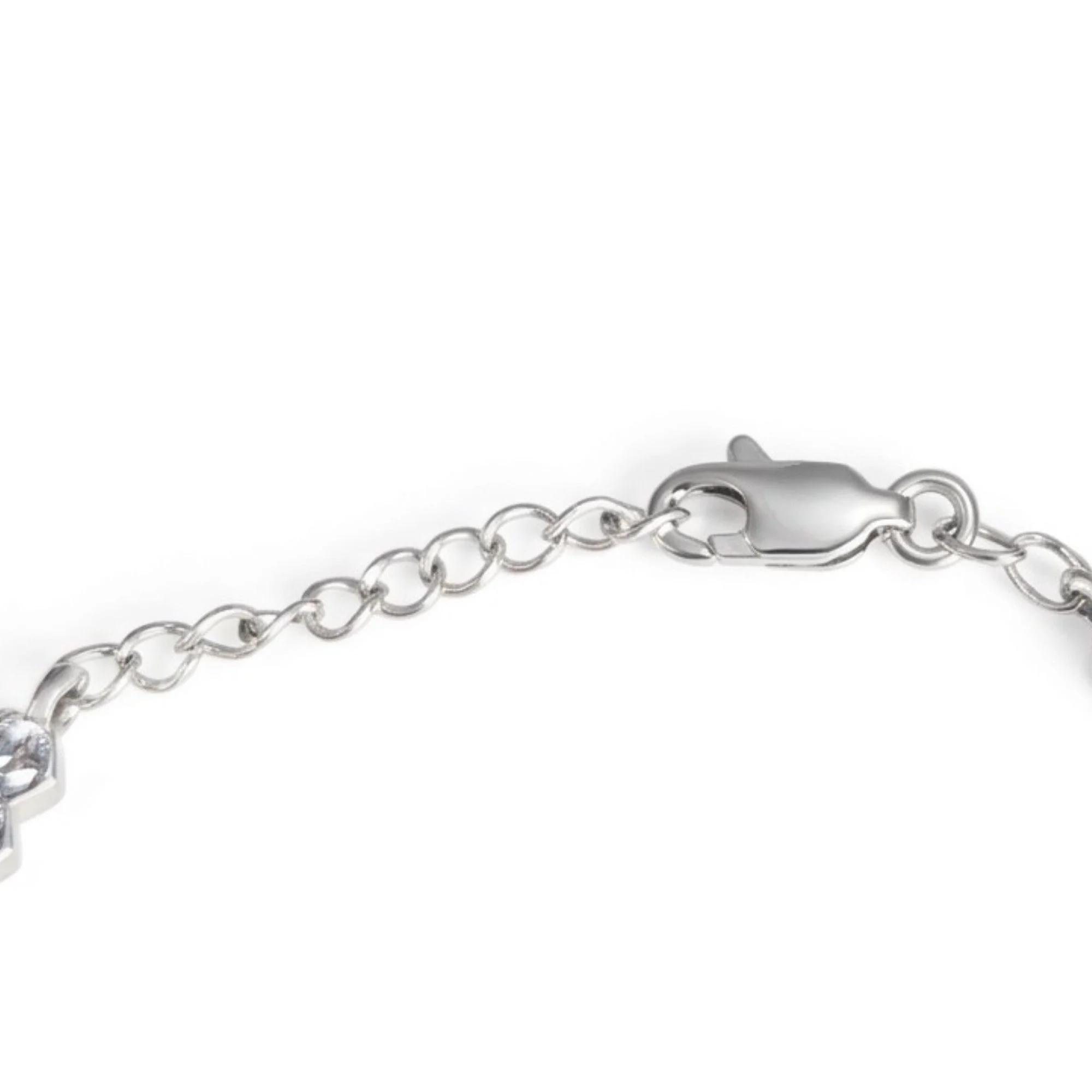 Silver Hexagon Bezel Link Bracelet - Image 4