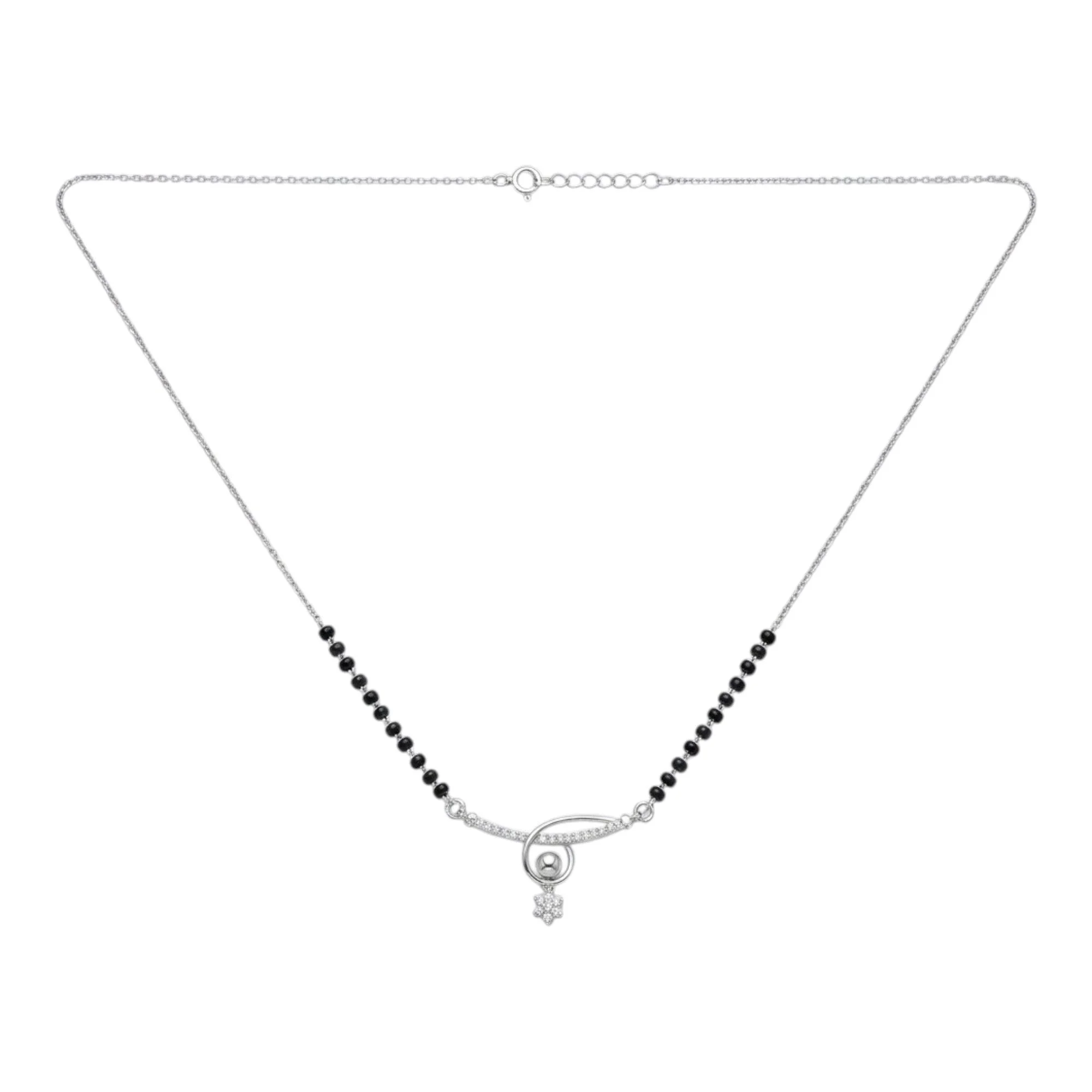 Silver Orbital Drop Arc Mangalsutra - Image 3