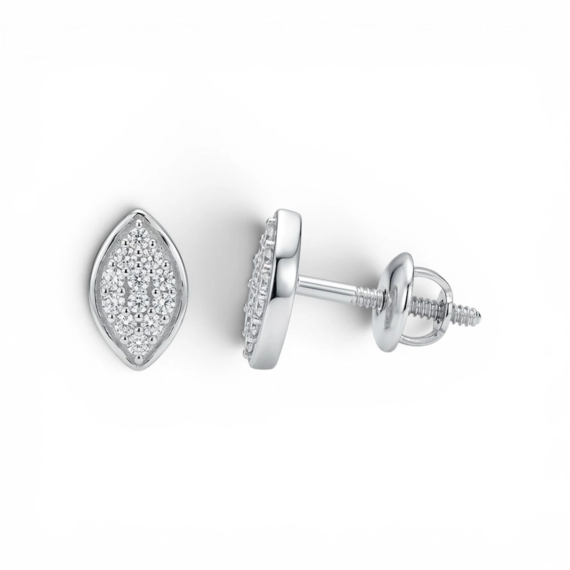 Silver Radiant Marquise Mangalsutra Earrings Set - Image 4