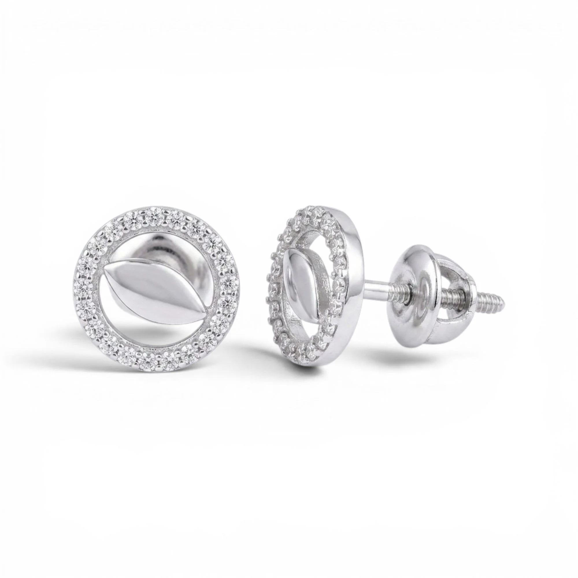 Silver Gleaming Curve Charm Mangalsutra Earrings Set - Image 4