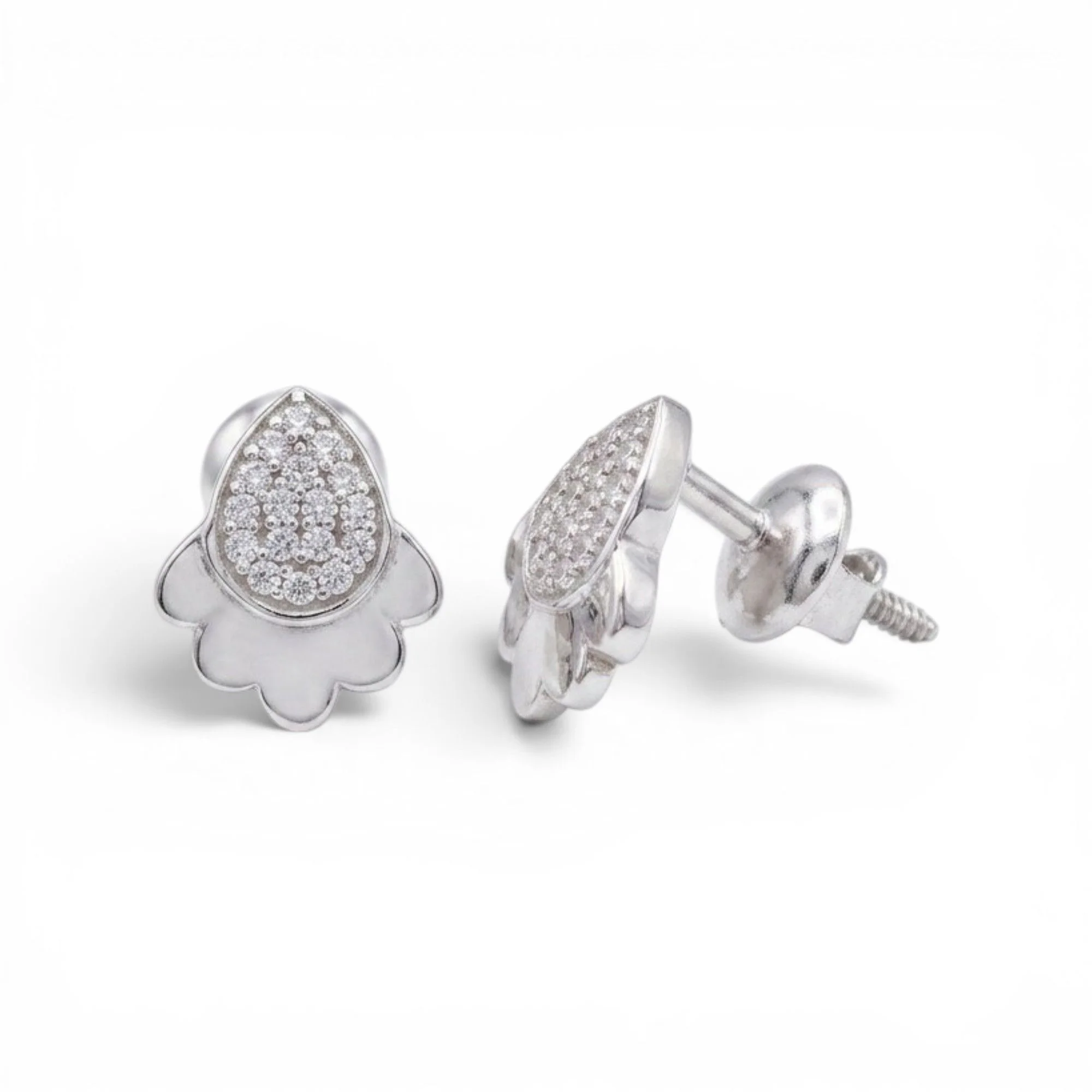 Silver Moonlit Grace Mangalsutra Earrings Set - Image 4