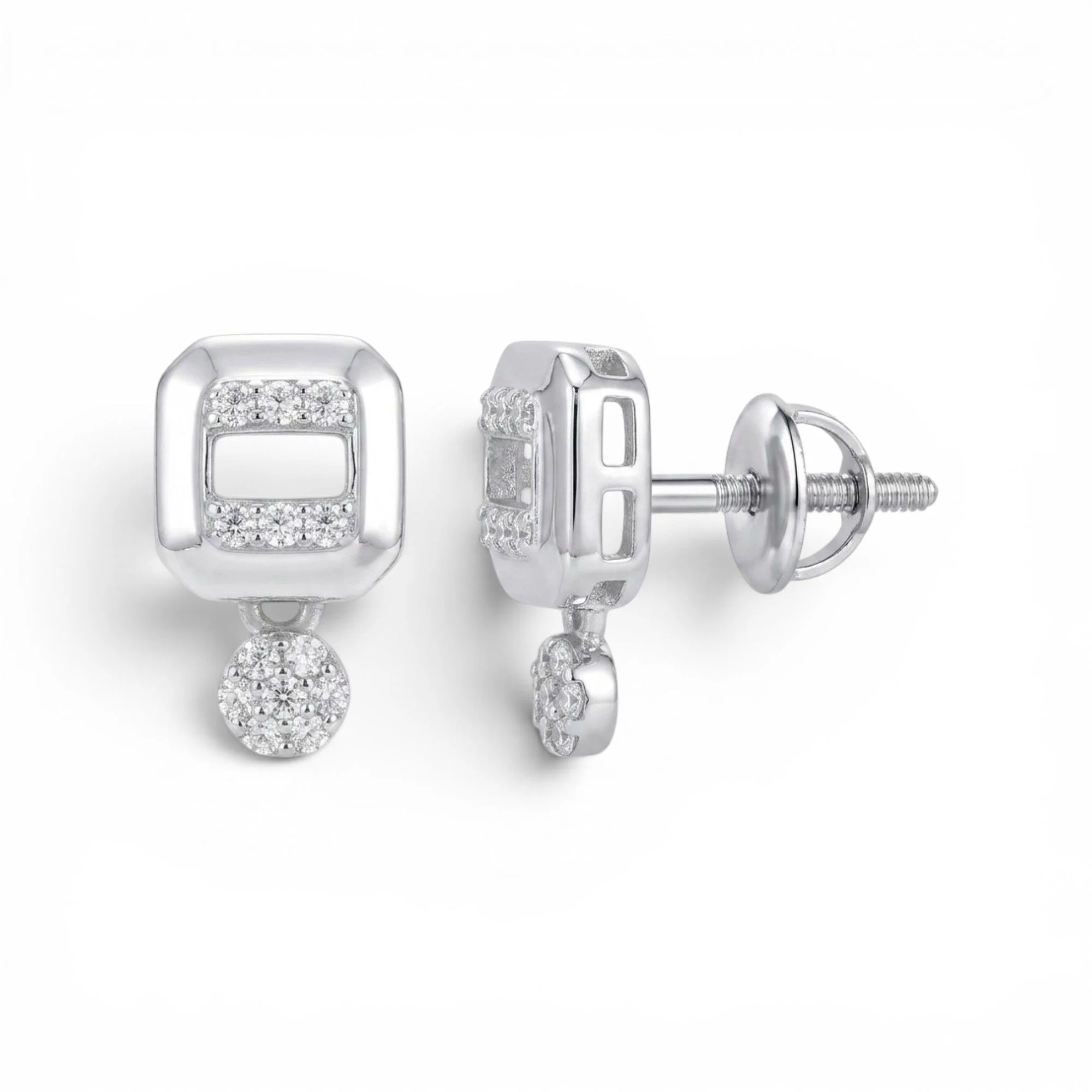 Silver Modish Link Set Mangalsutra Earrings Set - Image 4