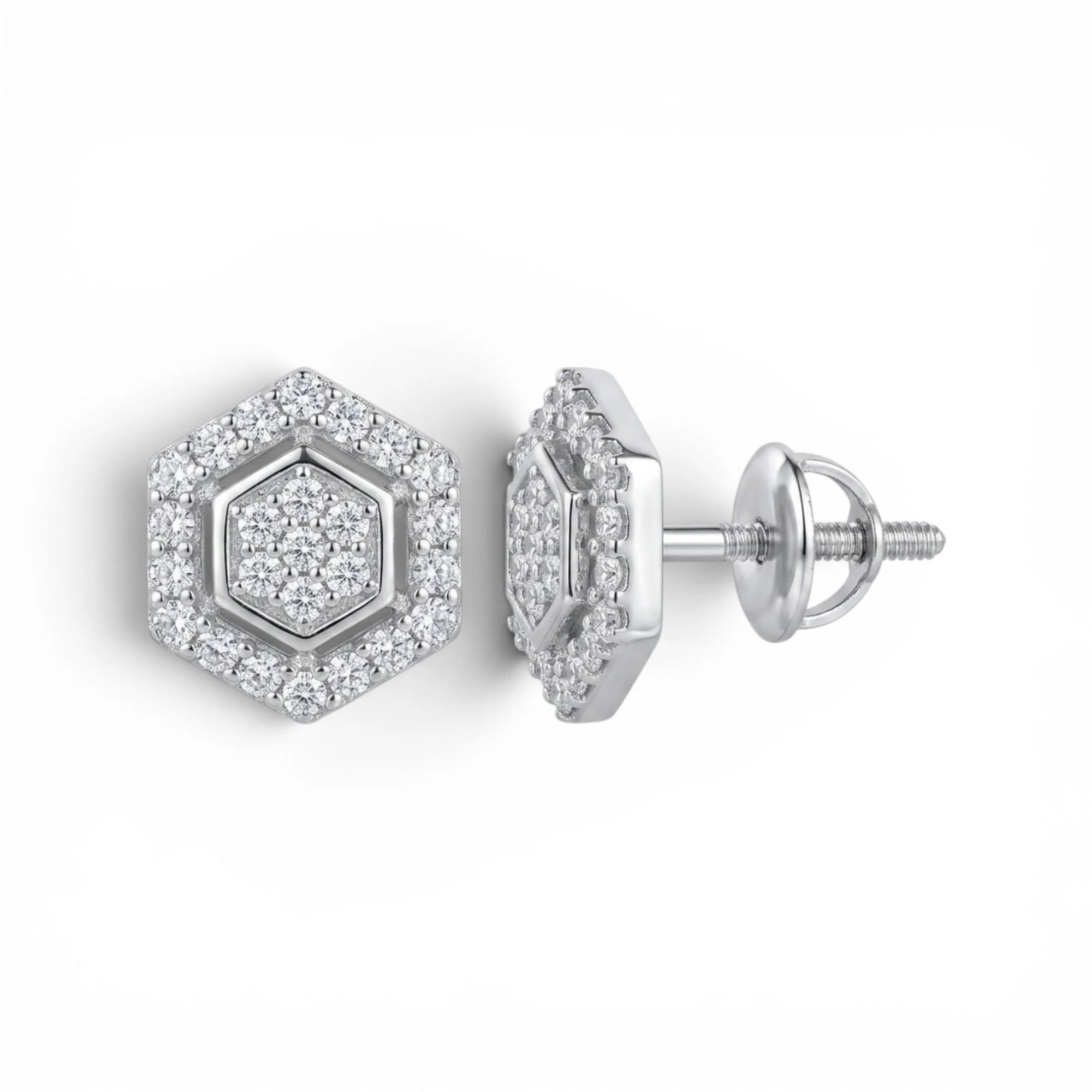 Silver Prism Charm Mangalsutra Earrings Set - Image 4