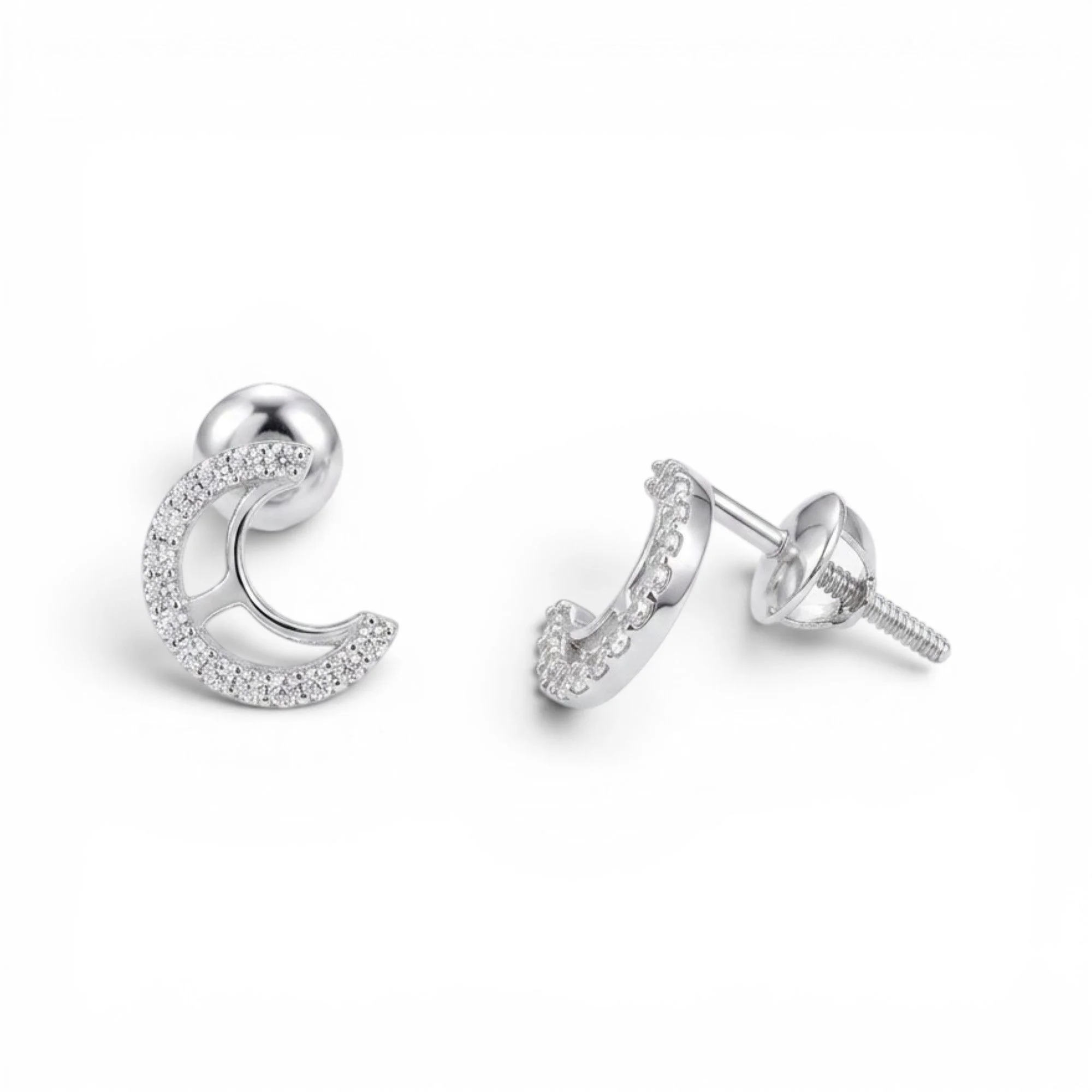 Silver Twin Bridge Arc Mangalsutra Earrings Set - Image 4