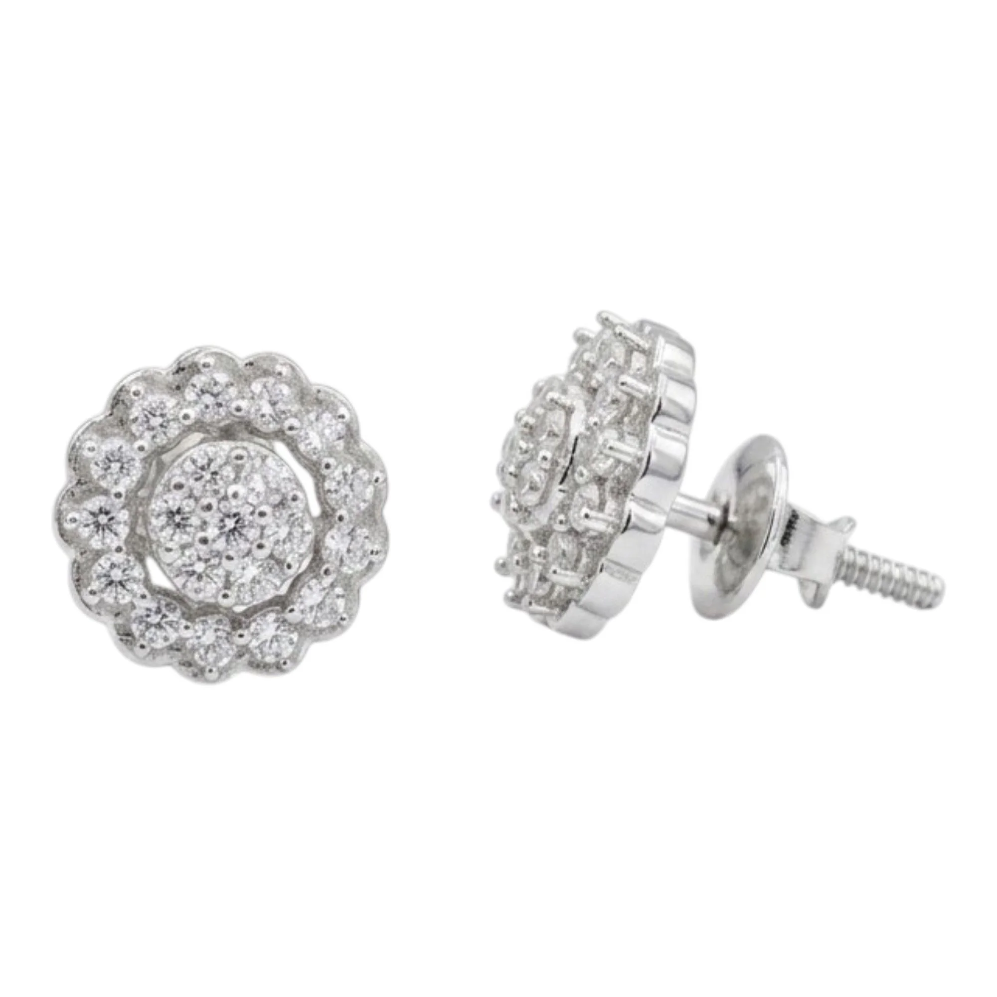 Silver Eternal Bloom Set Mangalsutra Earrings Set - Image 4