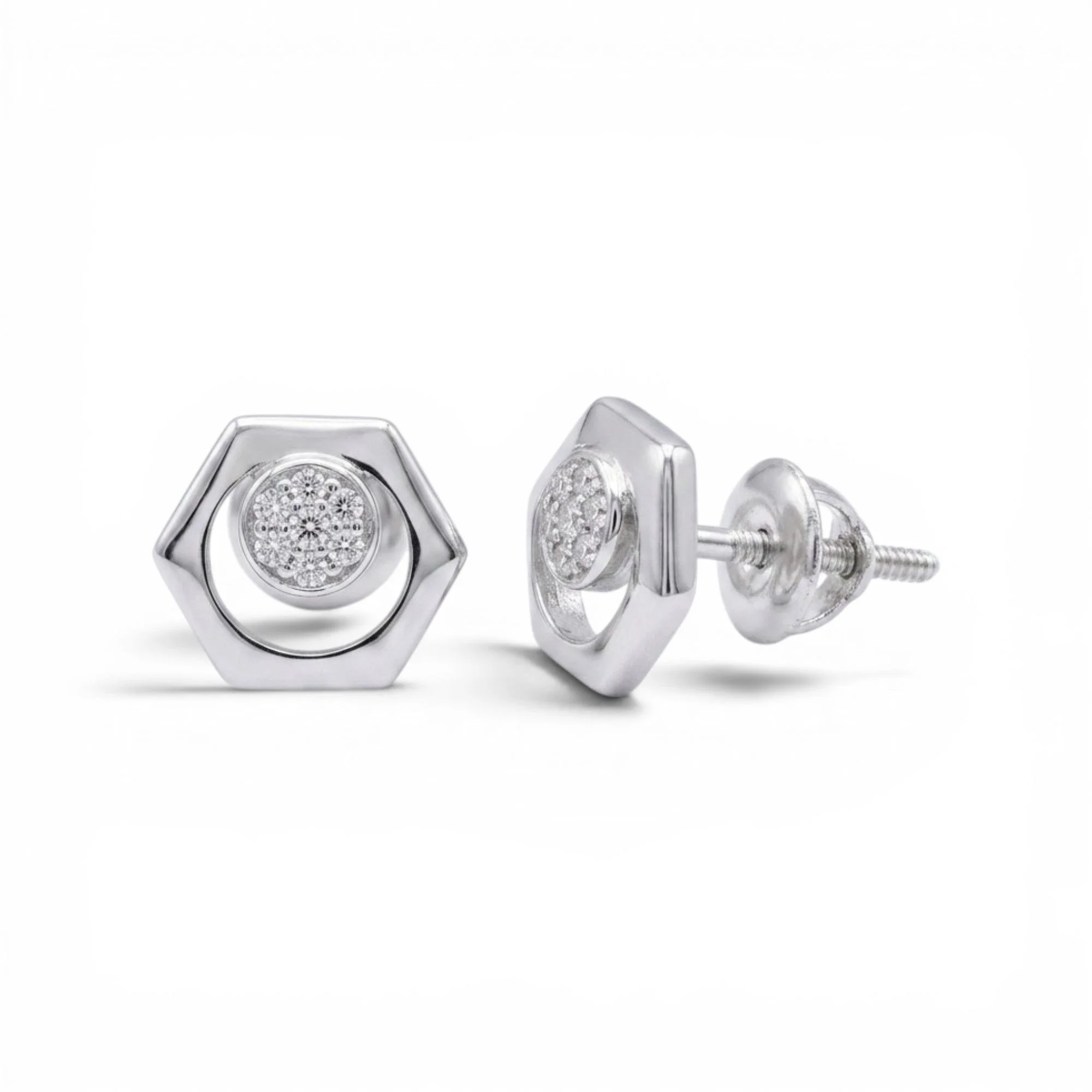Silver Swan Crest Bar Mangalsutra Earrings Set - Image 4