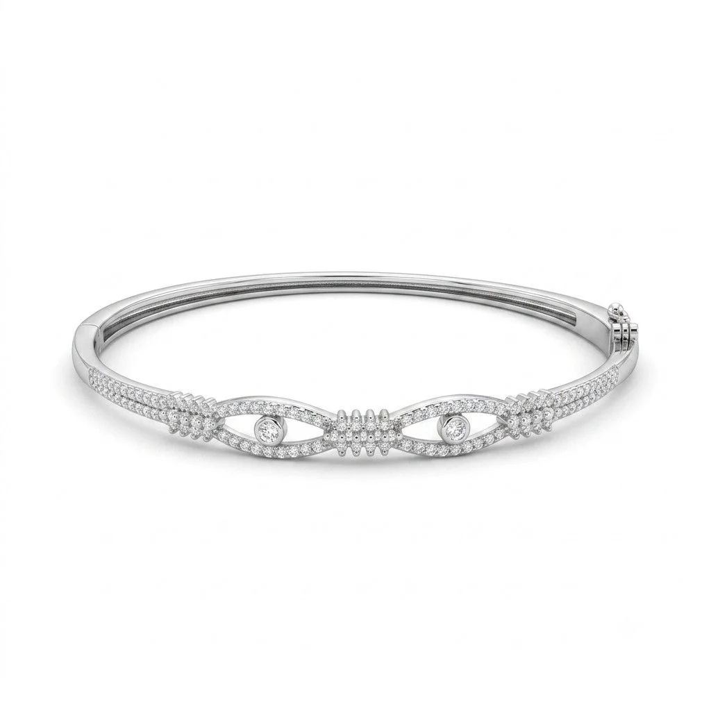 Silver Marquise Eye Kada