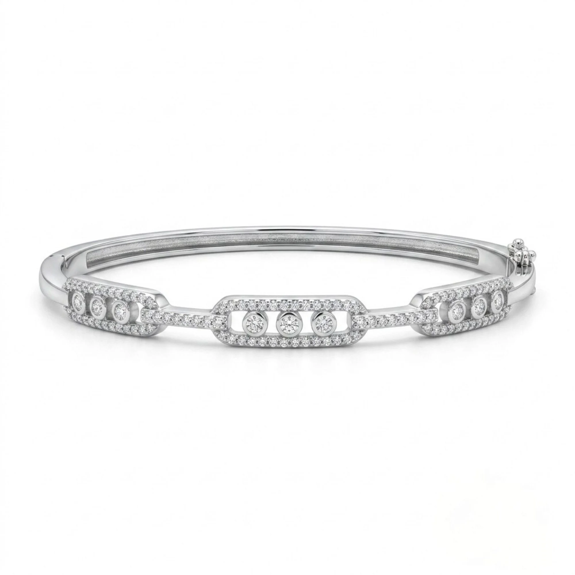 Silver Triple Bezel Kada