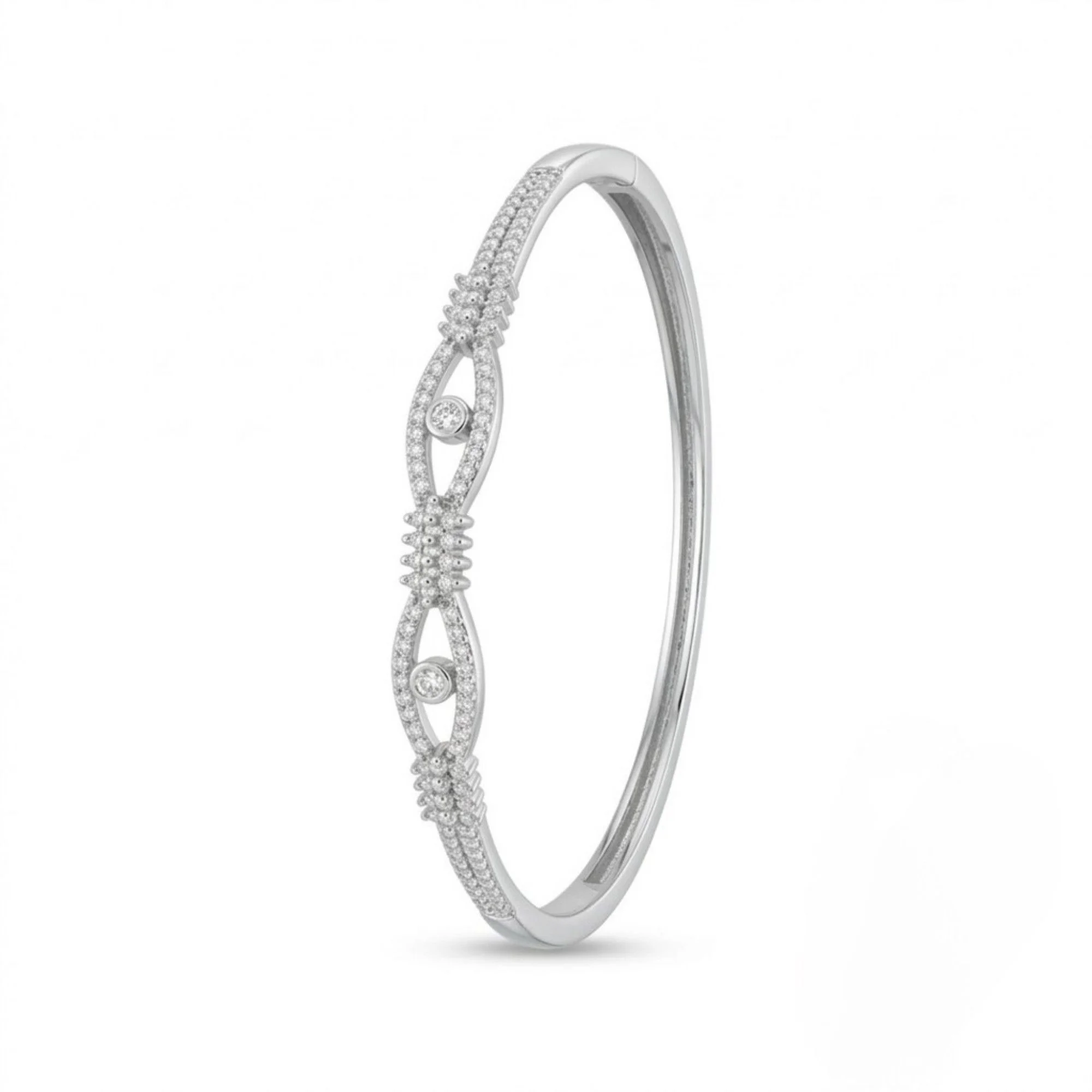 Silver Marquise Eye Kada - Image 3