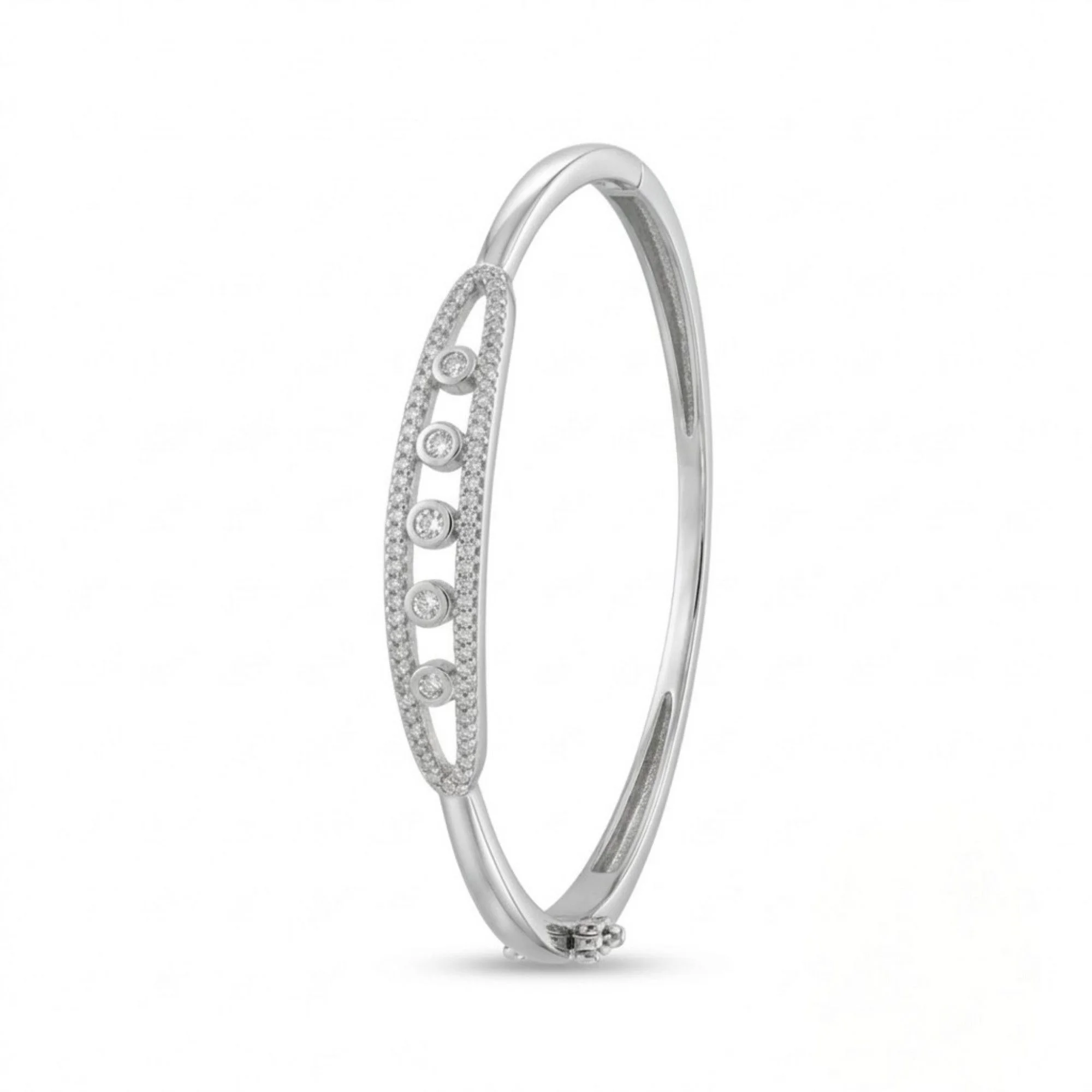 Silver Tapered Bezel Kada - Image 3