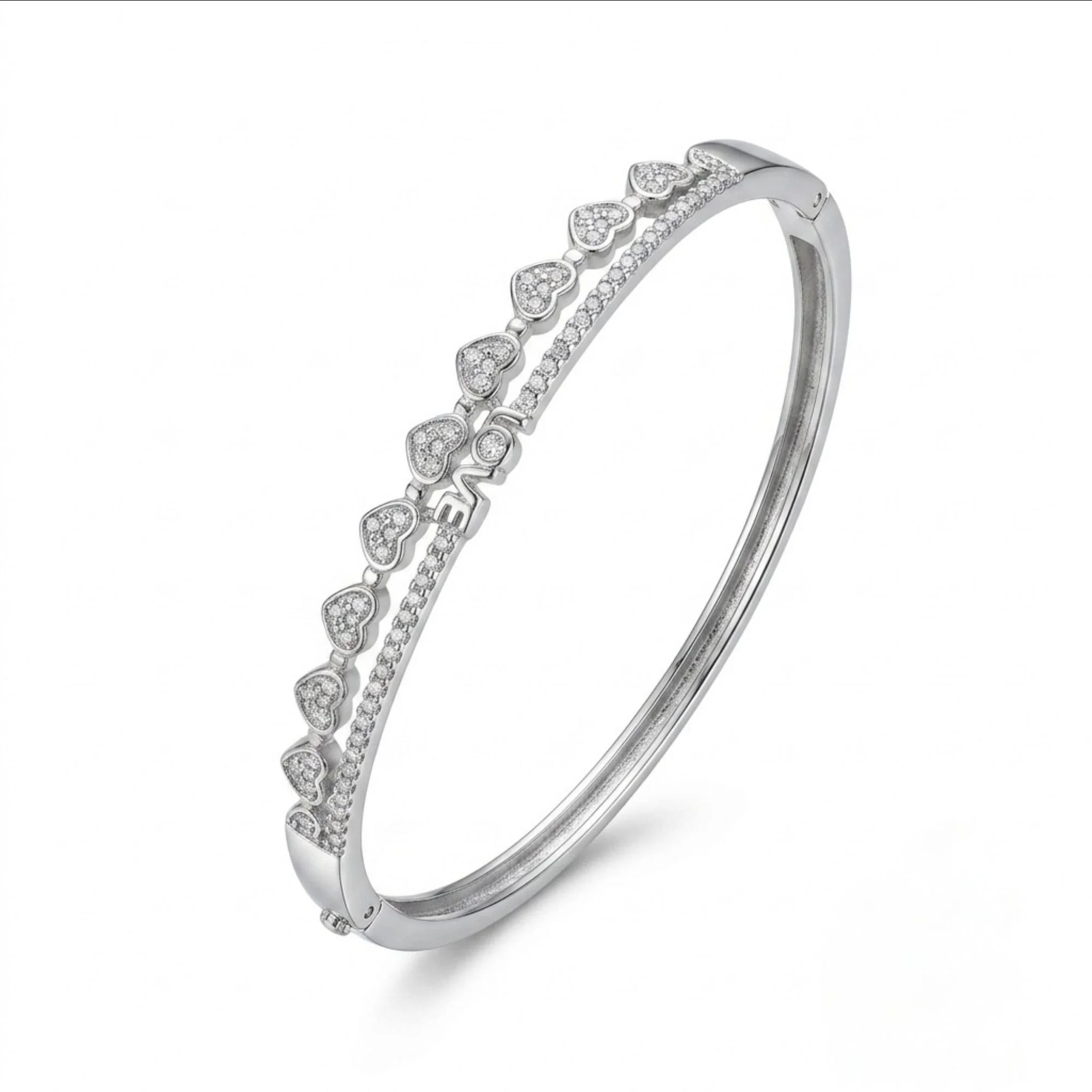 Silver Love Heart Kada - Image 3