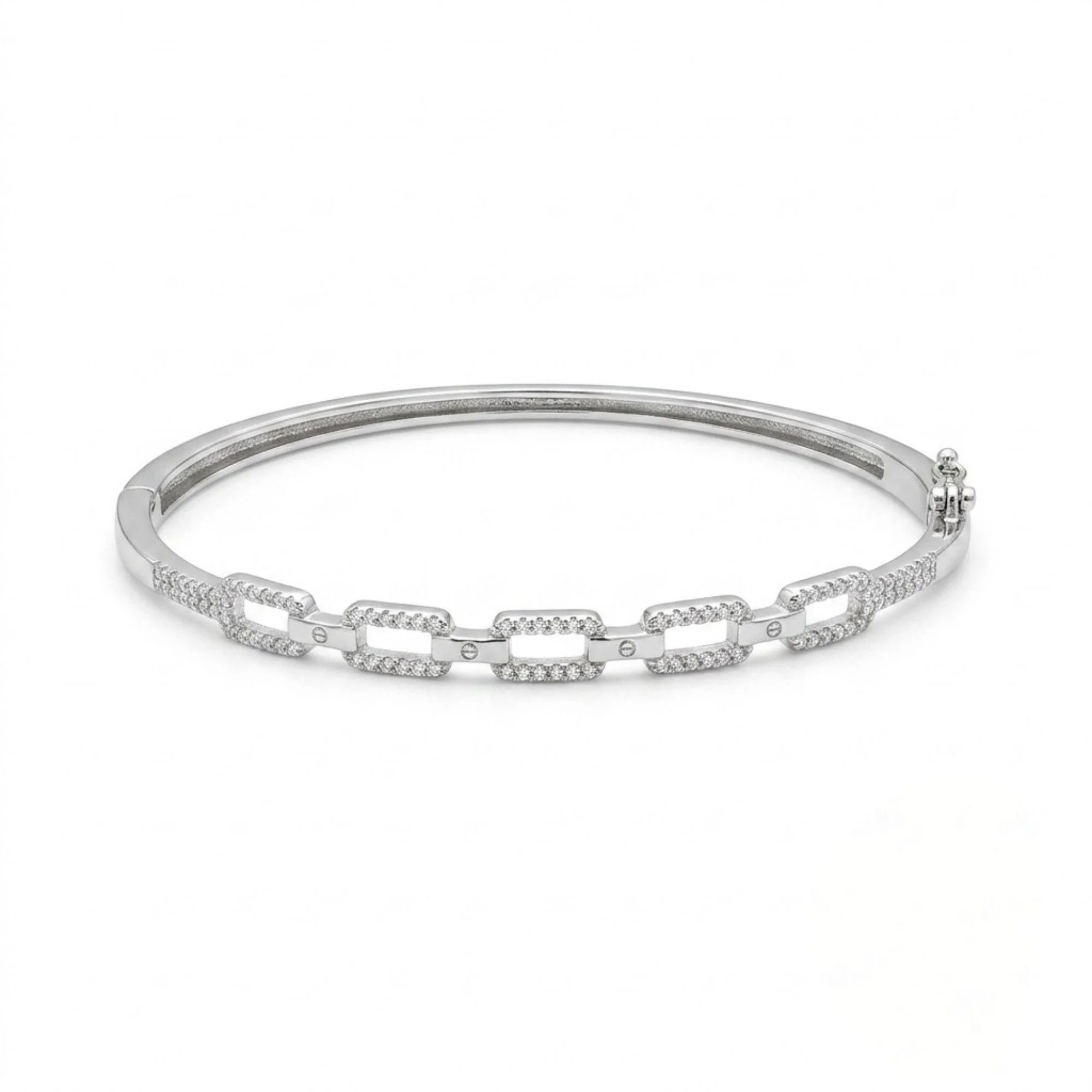 Silver Paperclip Chain Kada