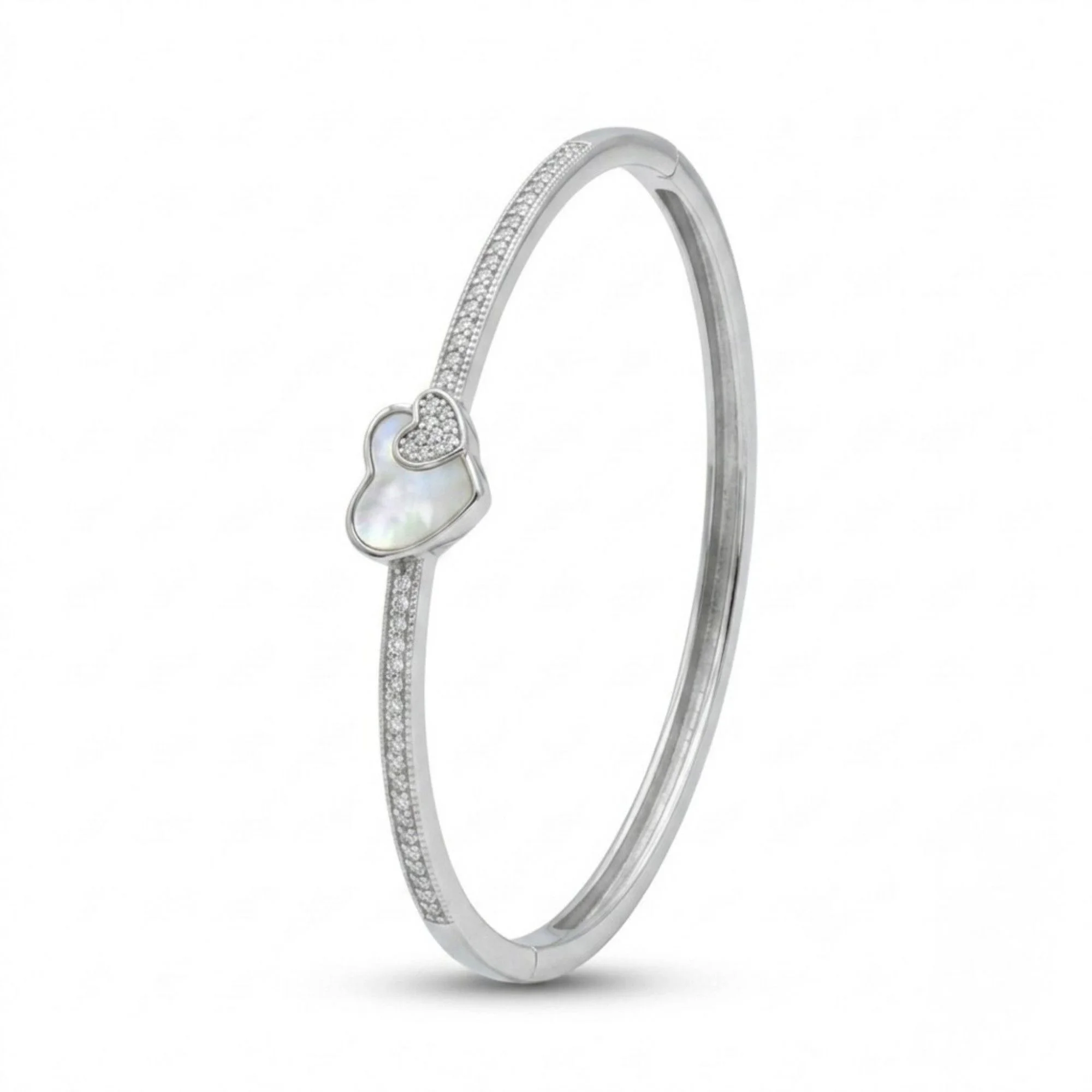 Silver Dual Heart Shell Kada - Image 3