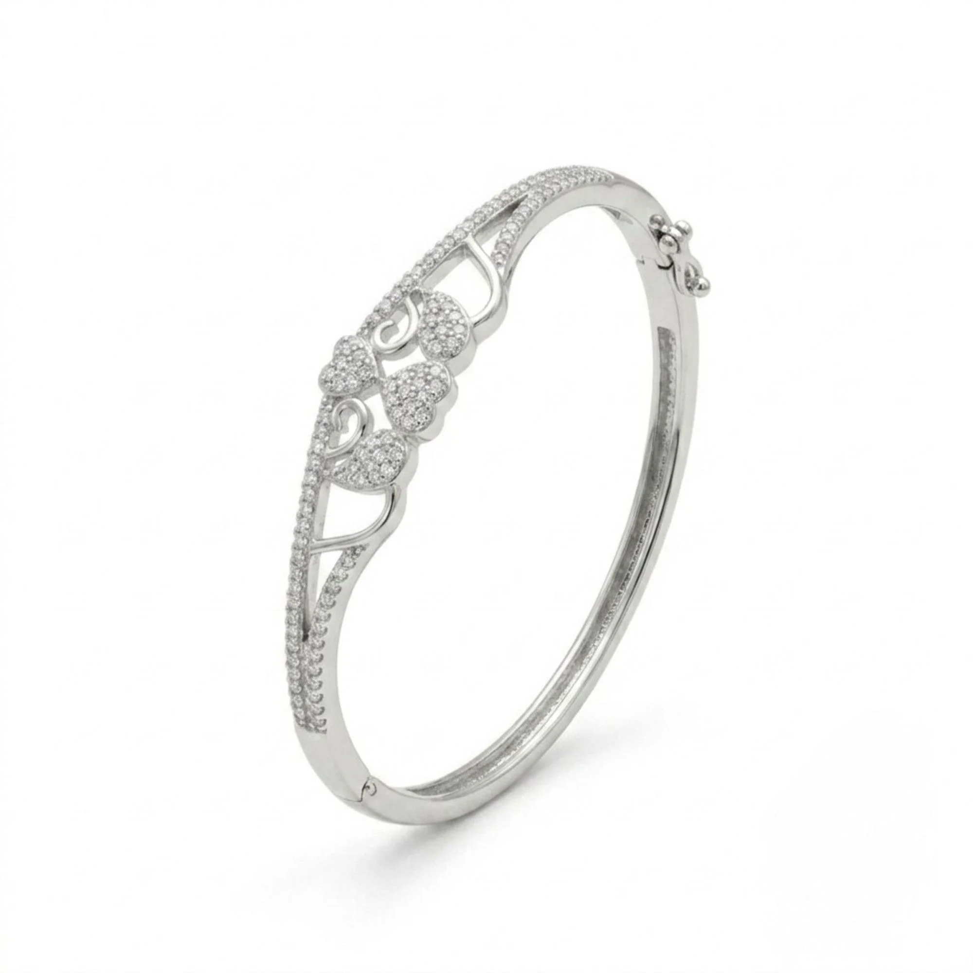 Silver Triple Heart Crest Kada - Image 3