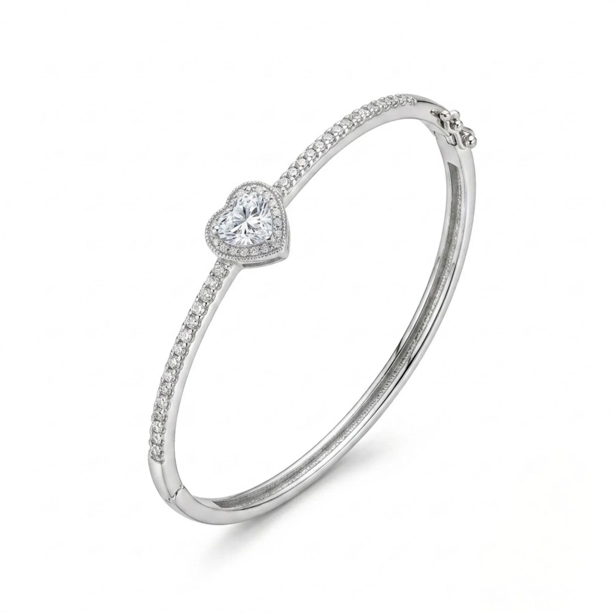 Silver Crystal Heart Kada - Image 3