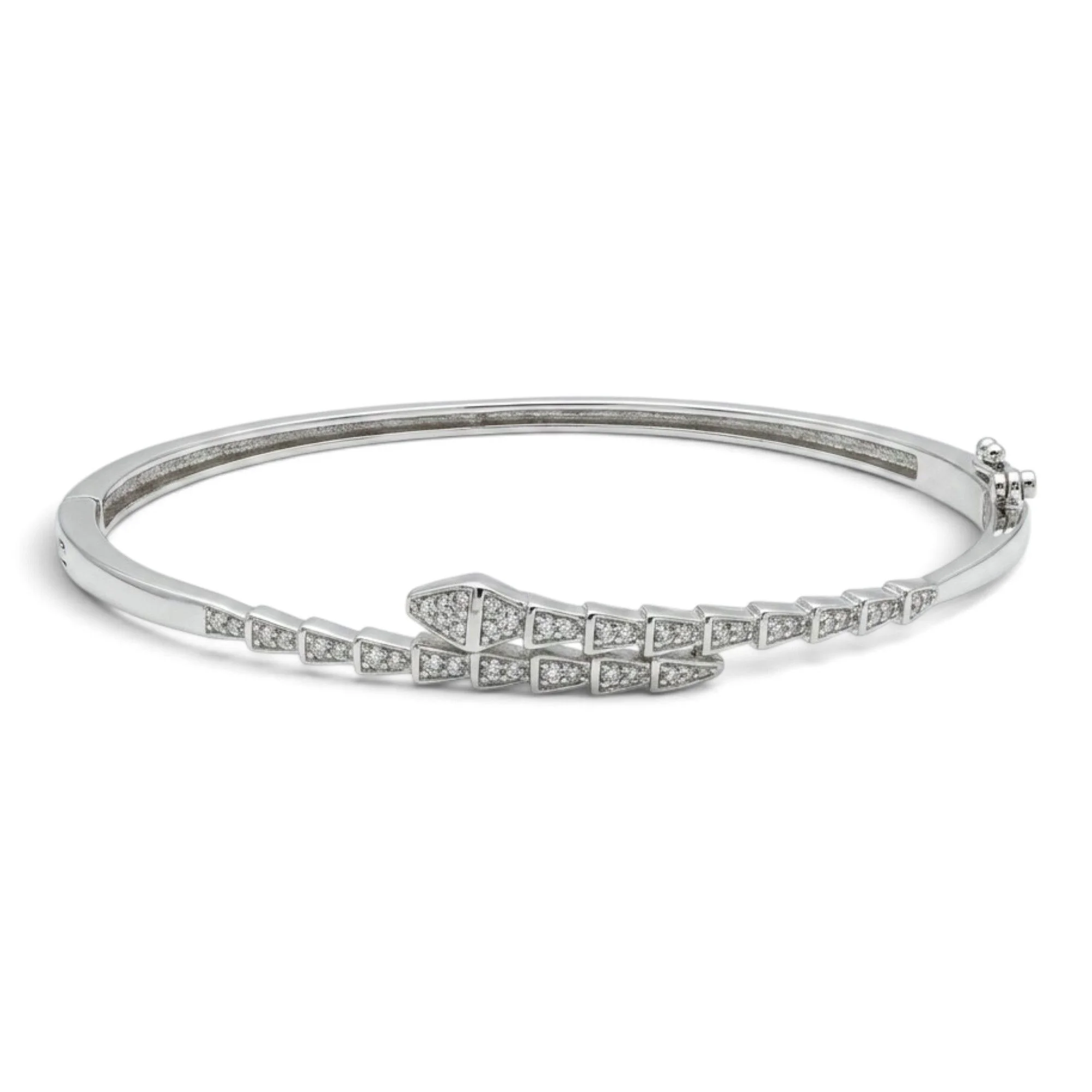 Silver Pave Snake Kada