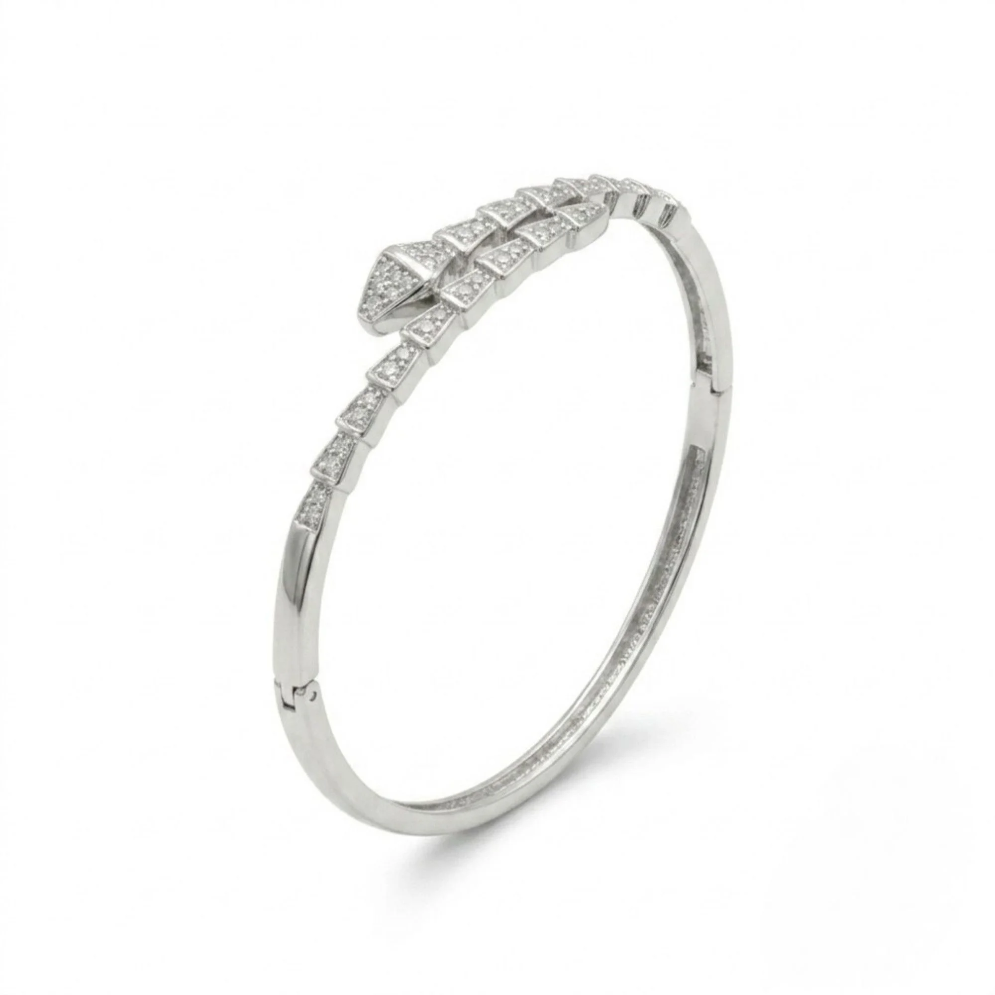 Silver Pave Snake Kada - Image 3