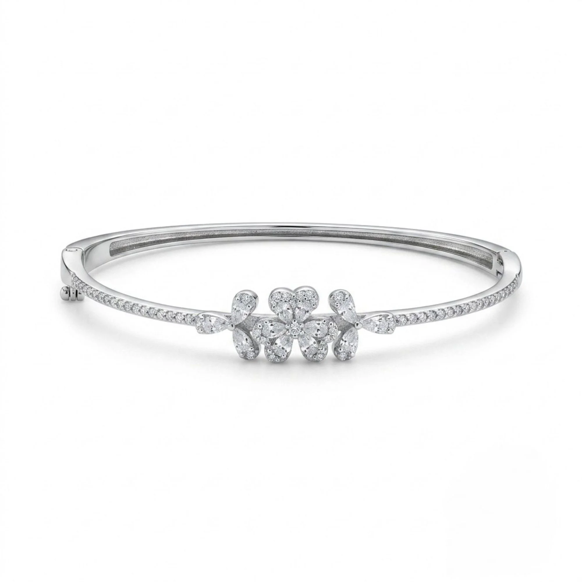Silver Pear Petal Kada
