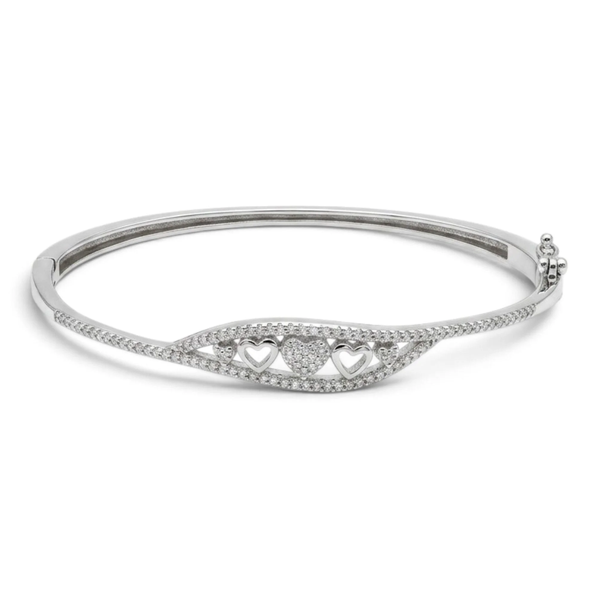 Silver Eye Heart Kada