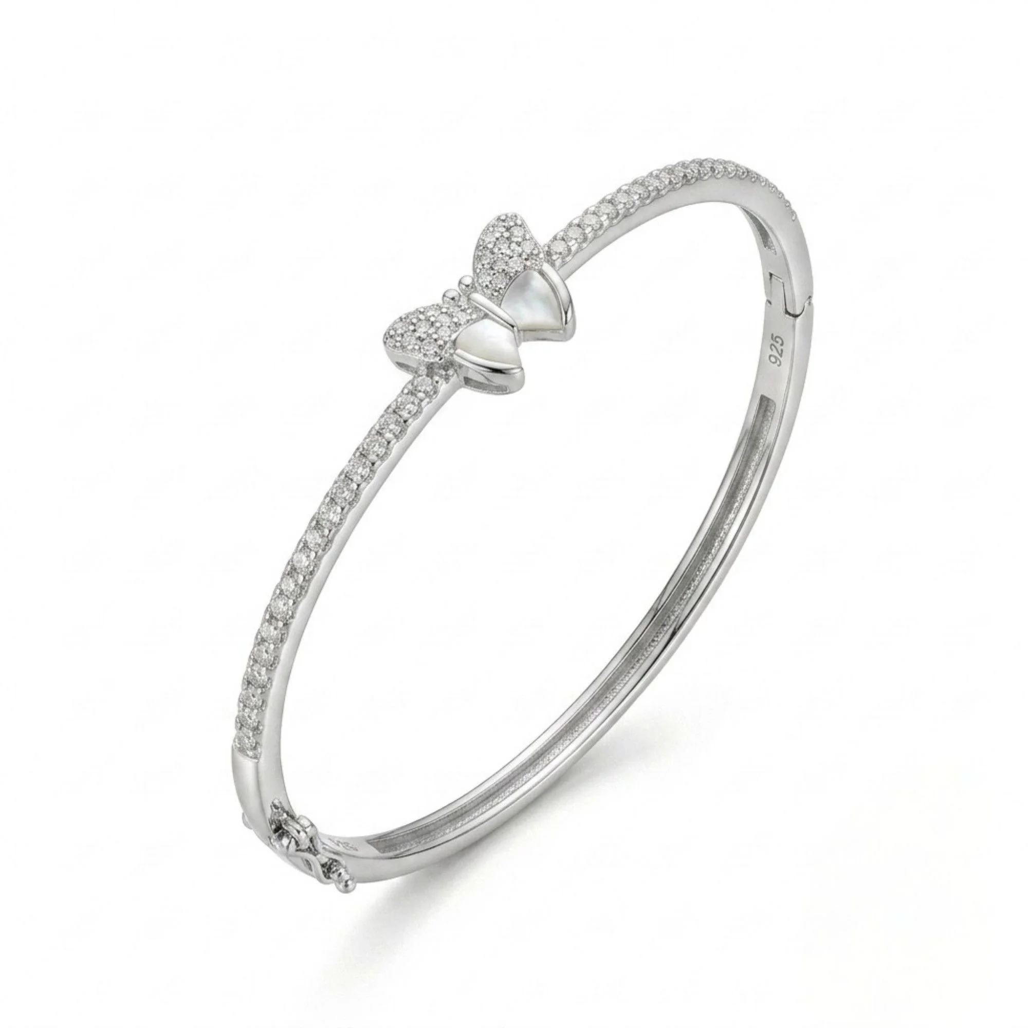 Silver Mother Pearl Butterfly Kada - Image 3